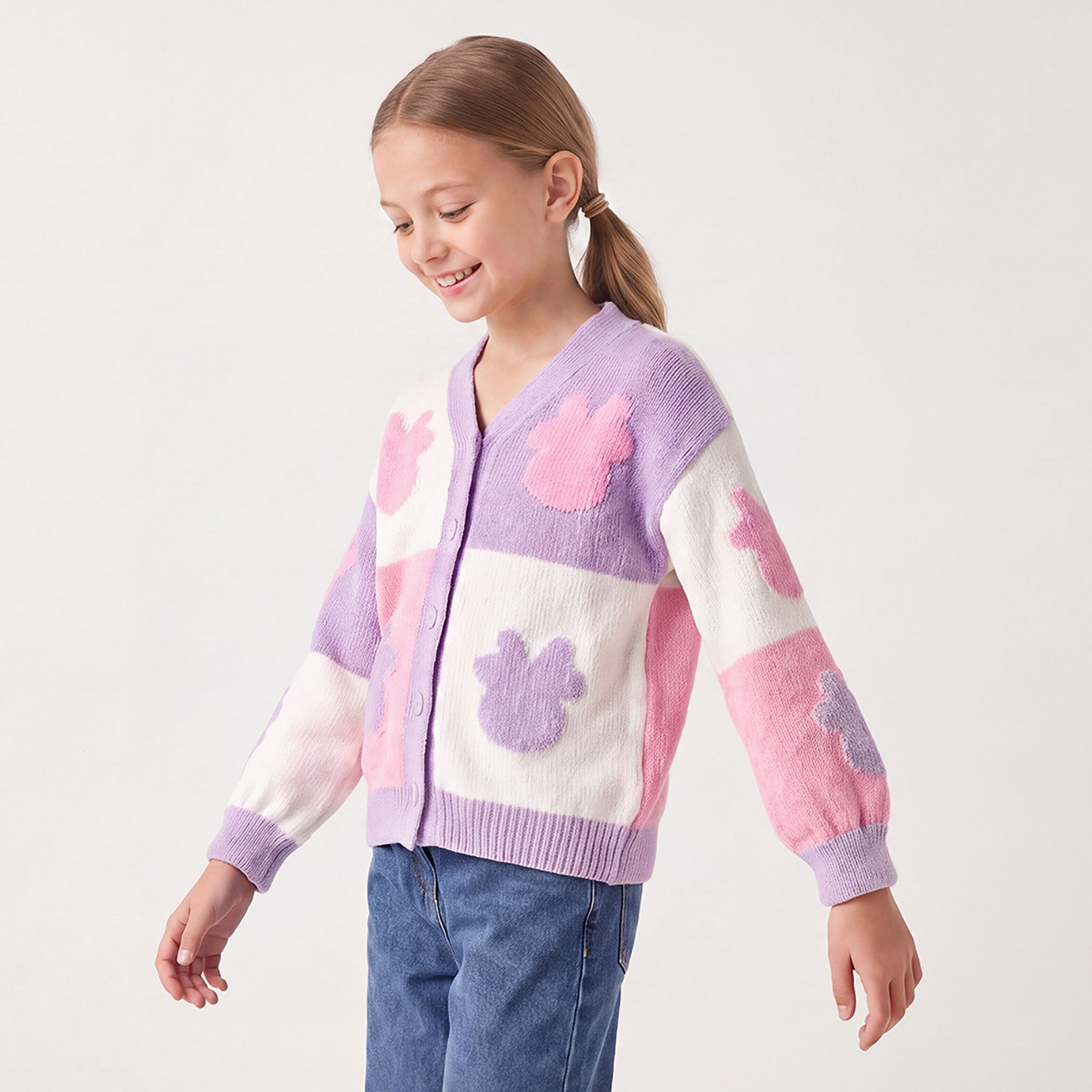 Disney V-neck Cardigan with Minnie Mouse Accent-girls-clothing-jumpersandcardigans-image-1