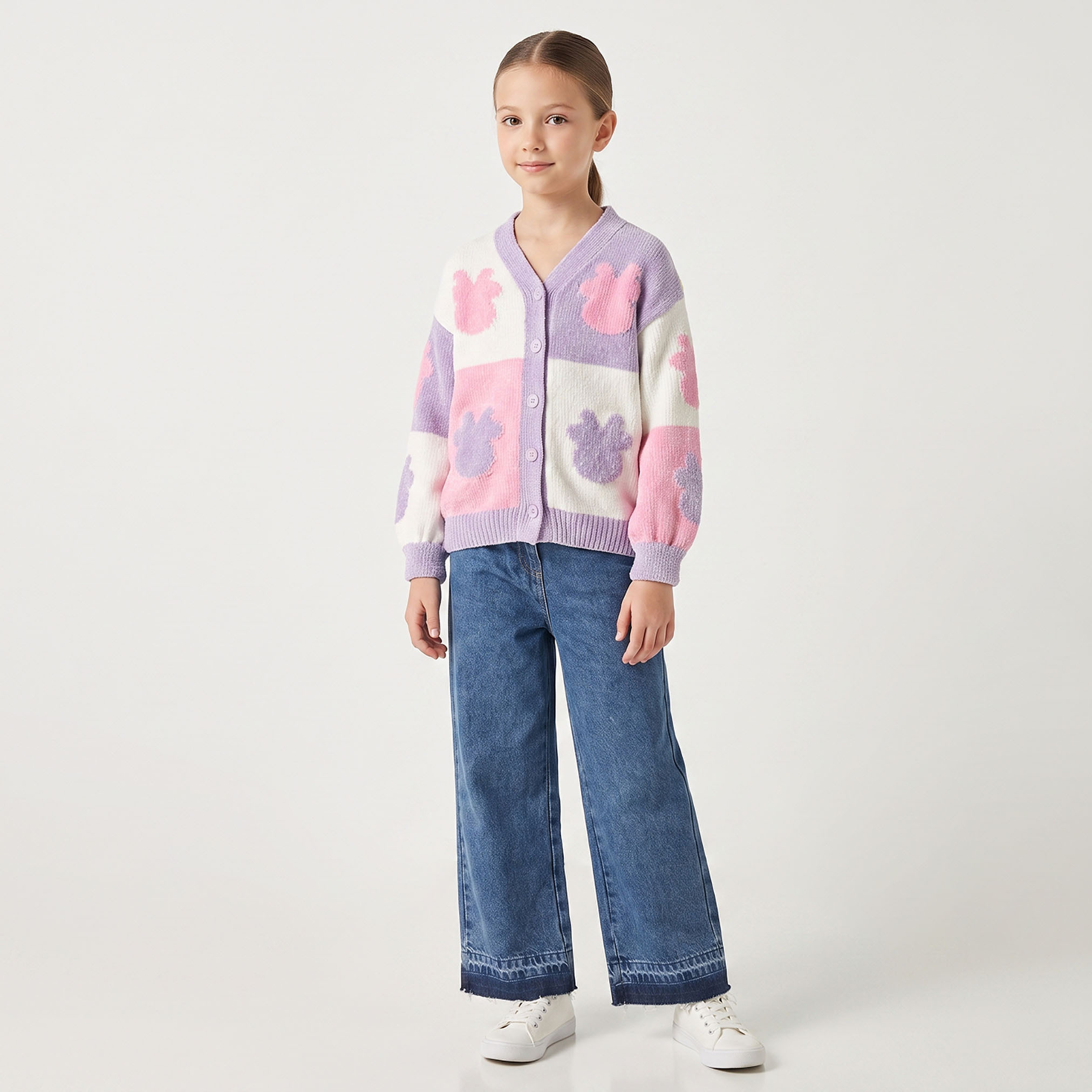Disney V-neck Cardigan with Minnie Mouse Accent-girls-clothing-jumpersandcardigans-image-2