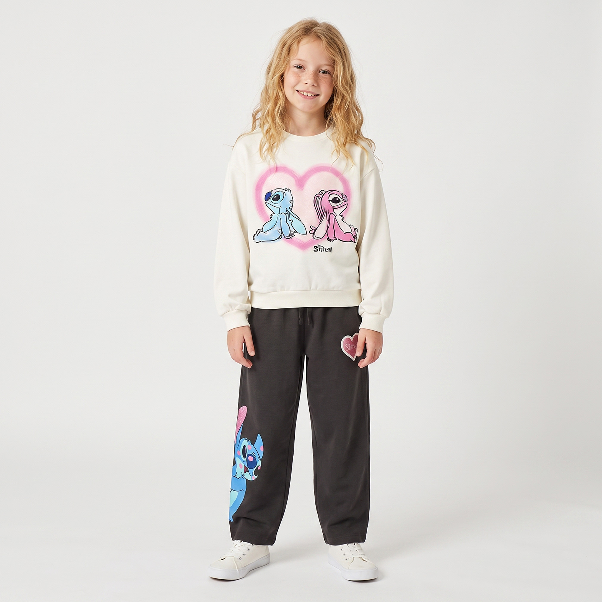 سويت شيرت بياقة ضيقة وطبعات ستيتش وأنجل من ديزني-girls-clothing-sweatshirts-image-3