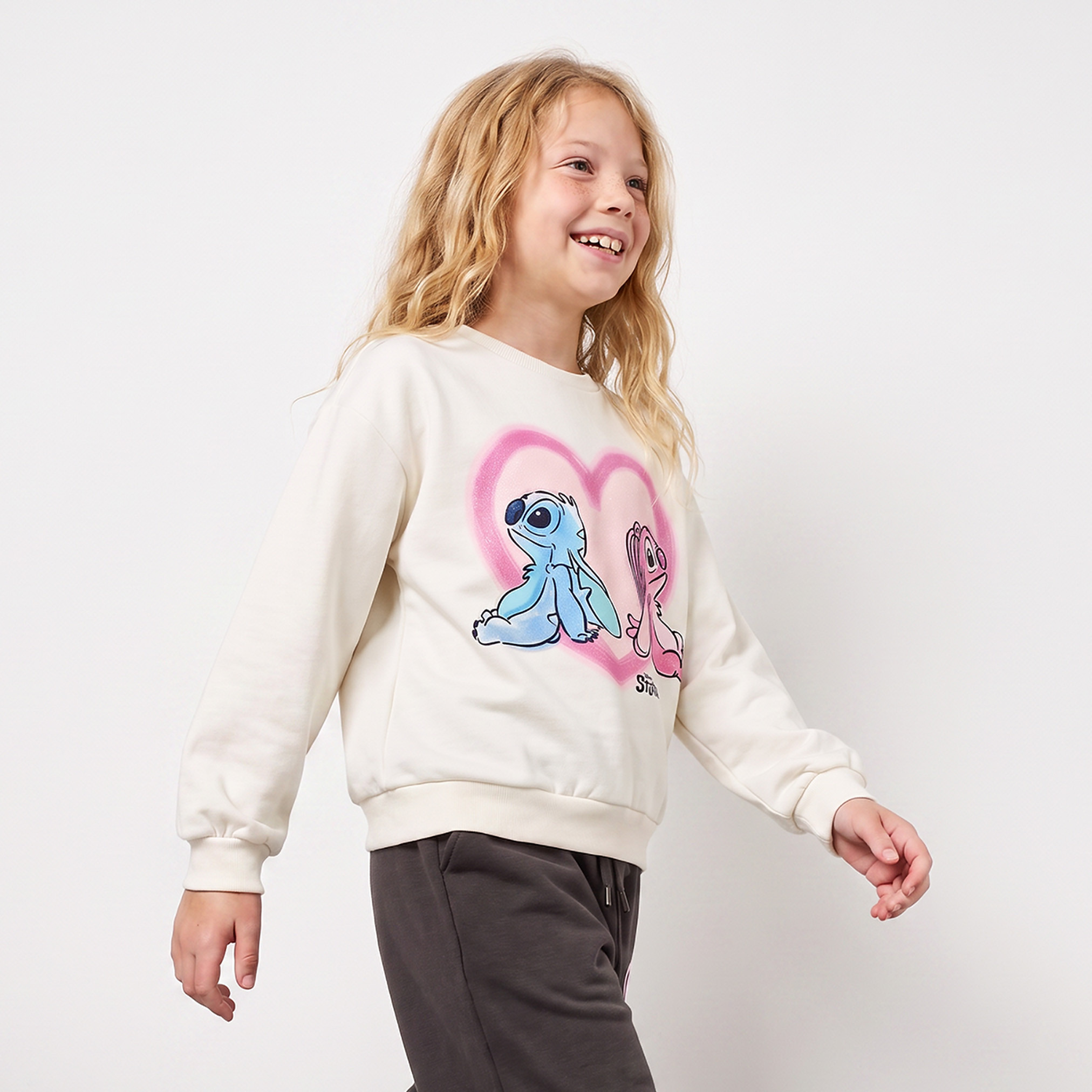 سويت شيرت بياقة ضيقة وطبعات ستيتش وأنجل من ديزني-girls-clothing-sweatshirts-image-5