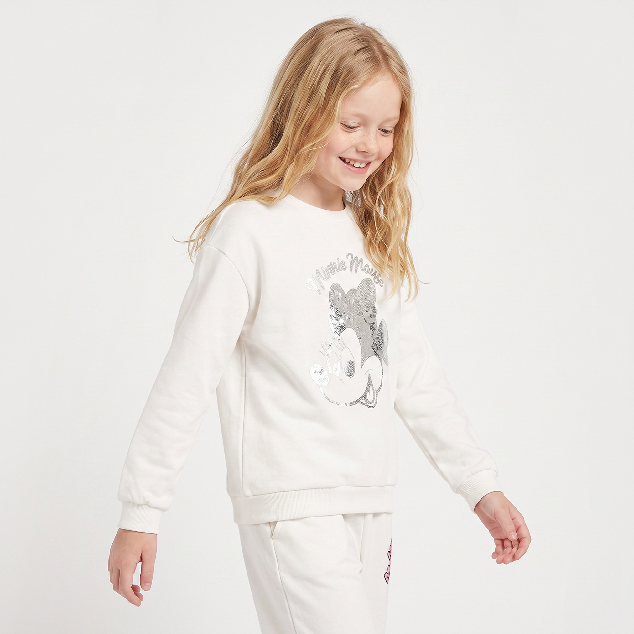 Disney Minnie Mouse Embellished Sweatshirt with Long Sleeves-girls-clothing-sweatshirts-image-1