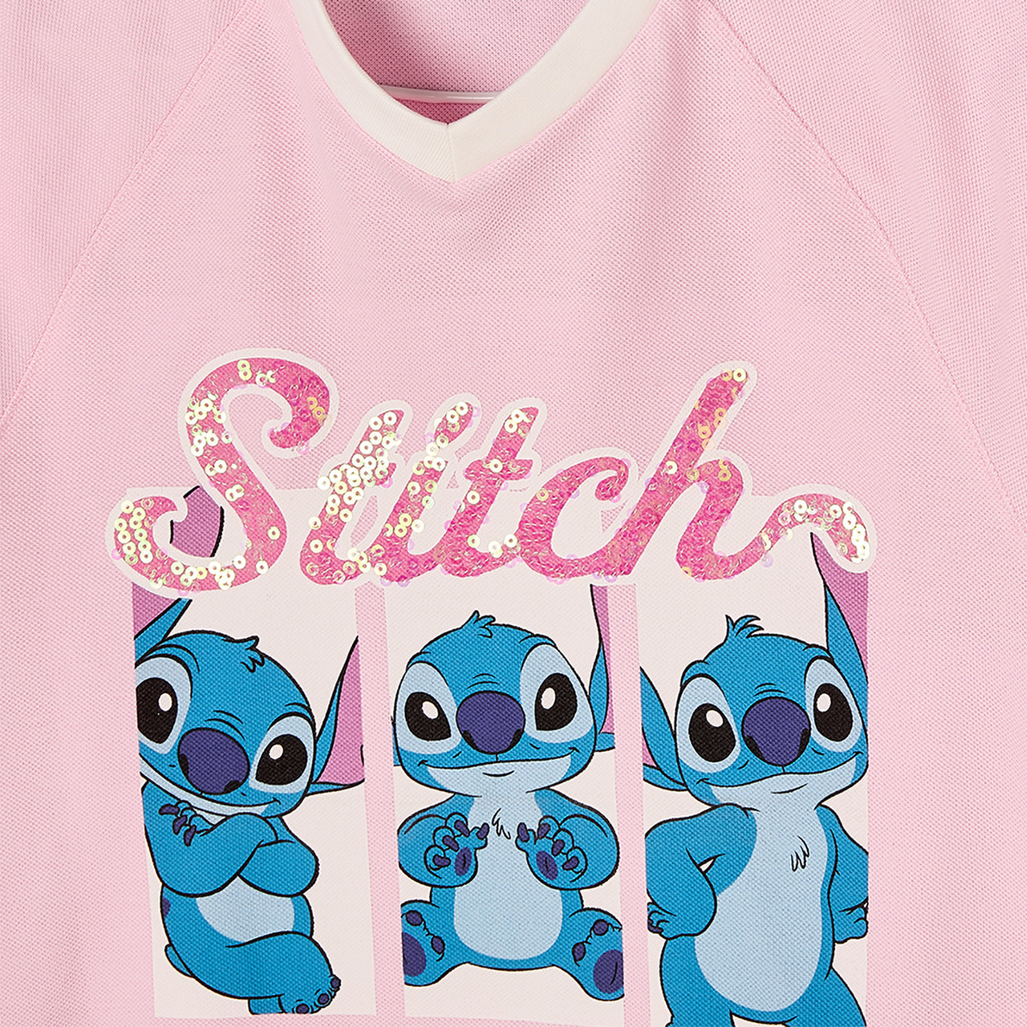 Disney Crew Neck Short Sleeves T-shirt and Track Pants Set with Stitch Print-girls-clothing-setsandcoords-image-5
