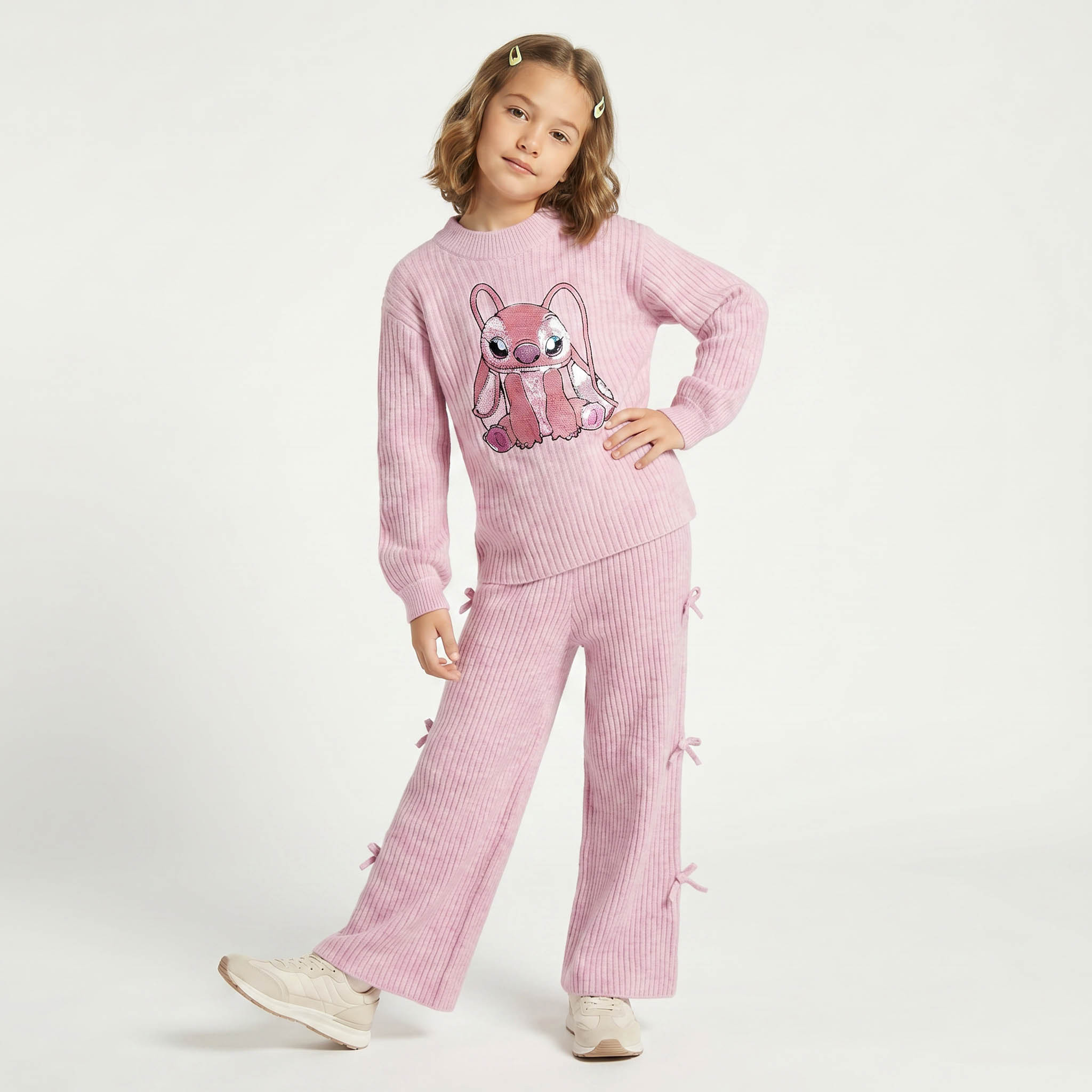 طقم بنطلون وكنزة بأكمام طويلة ورقبة ضيقة وزخارف آنجل من ديزني-girls-clothing-setsandcoords-image-5