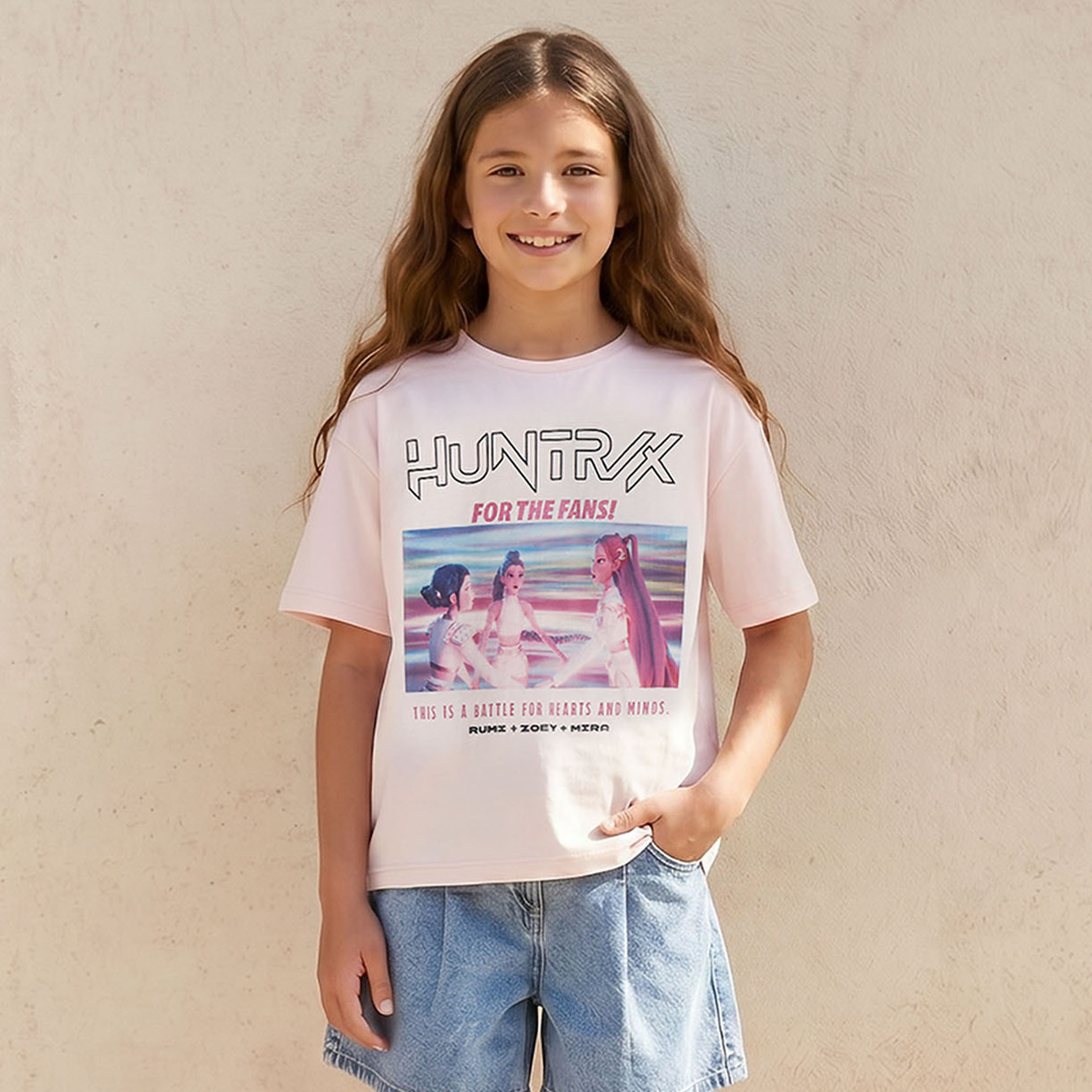 Disney Crew Neck Short Sleeves T-shirt with KPop Demon Hunters Print-girls-clothing-tshirts-image-1