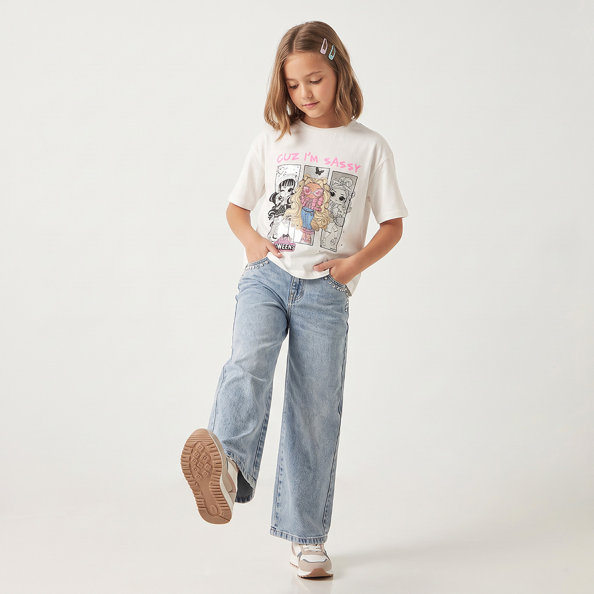 Crew Neck Short Sleeves T-shirt with L.O.L. Surprise! Print-girls-clothing-tshirts-image-4