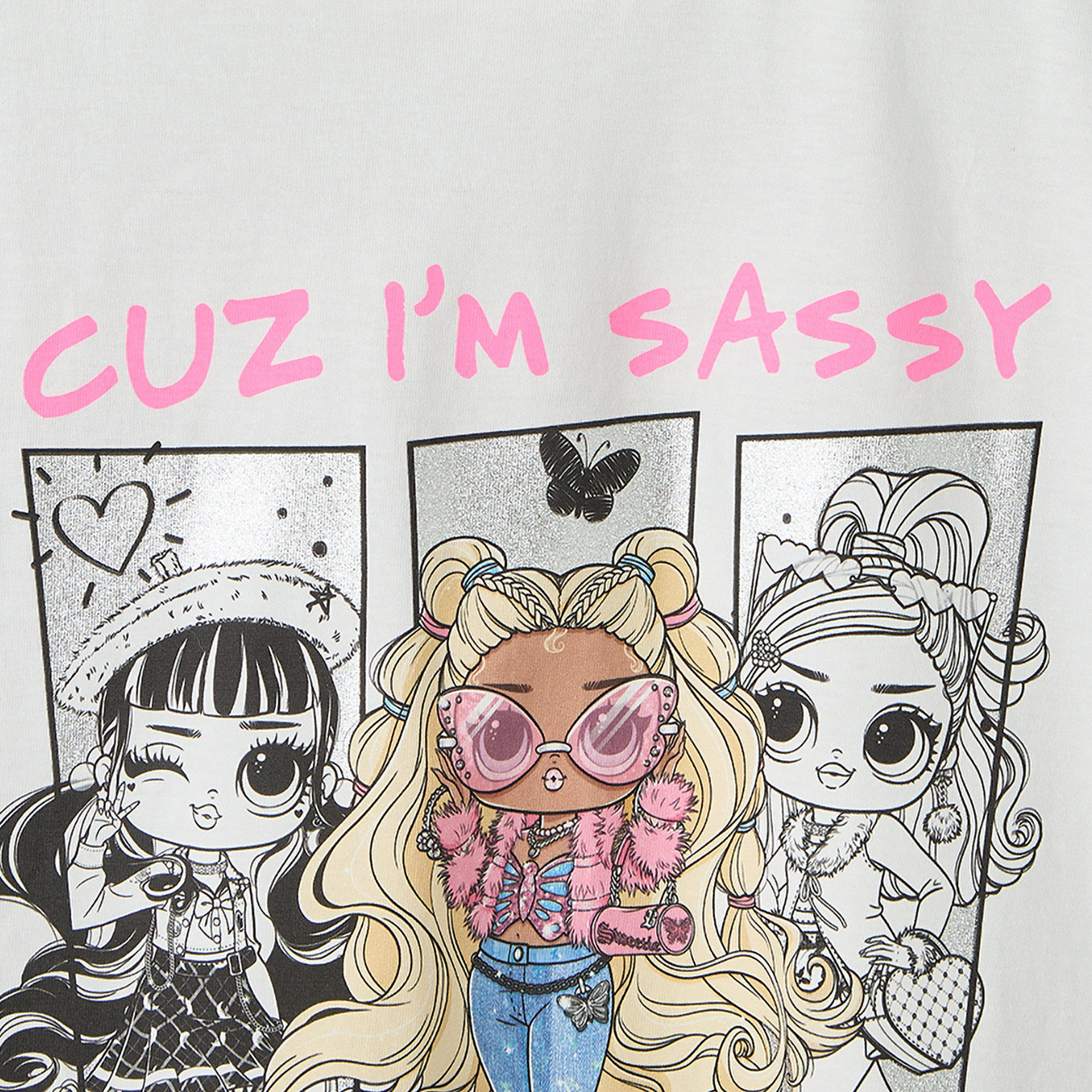 Crew Neck Short Sleeves T-shirt with L.O.L. Surprise! Print-girls-clothing-tshirts-image-5
