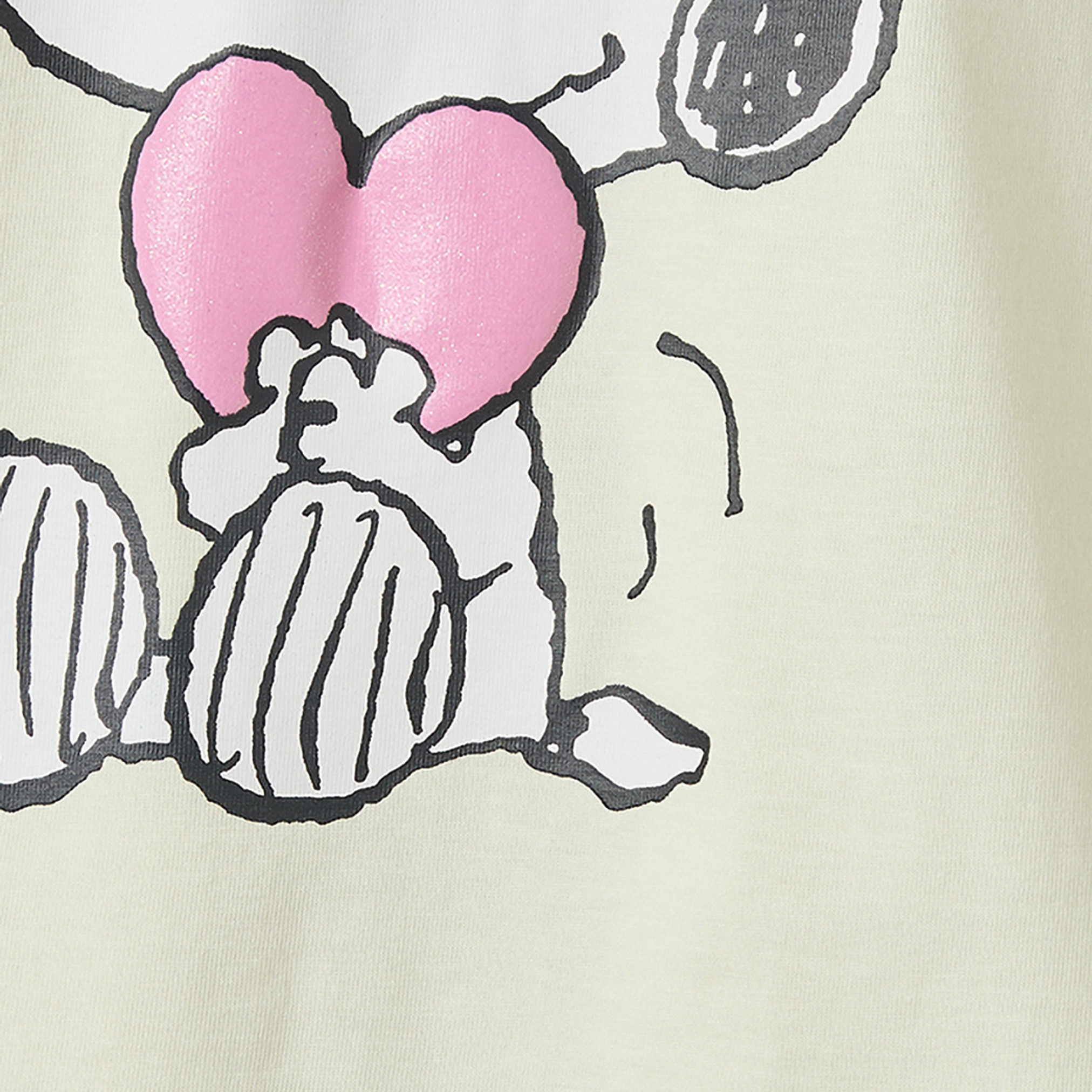 Crew Neck Short Sleeves T-shirt with Snoopy Print-girls-clothing-tshirts-image-6