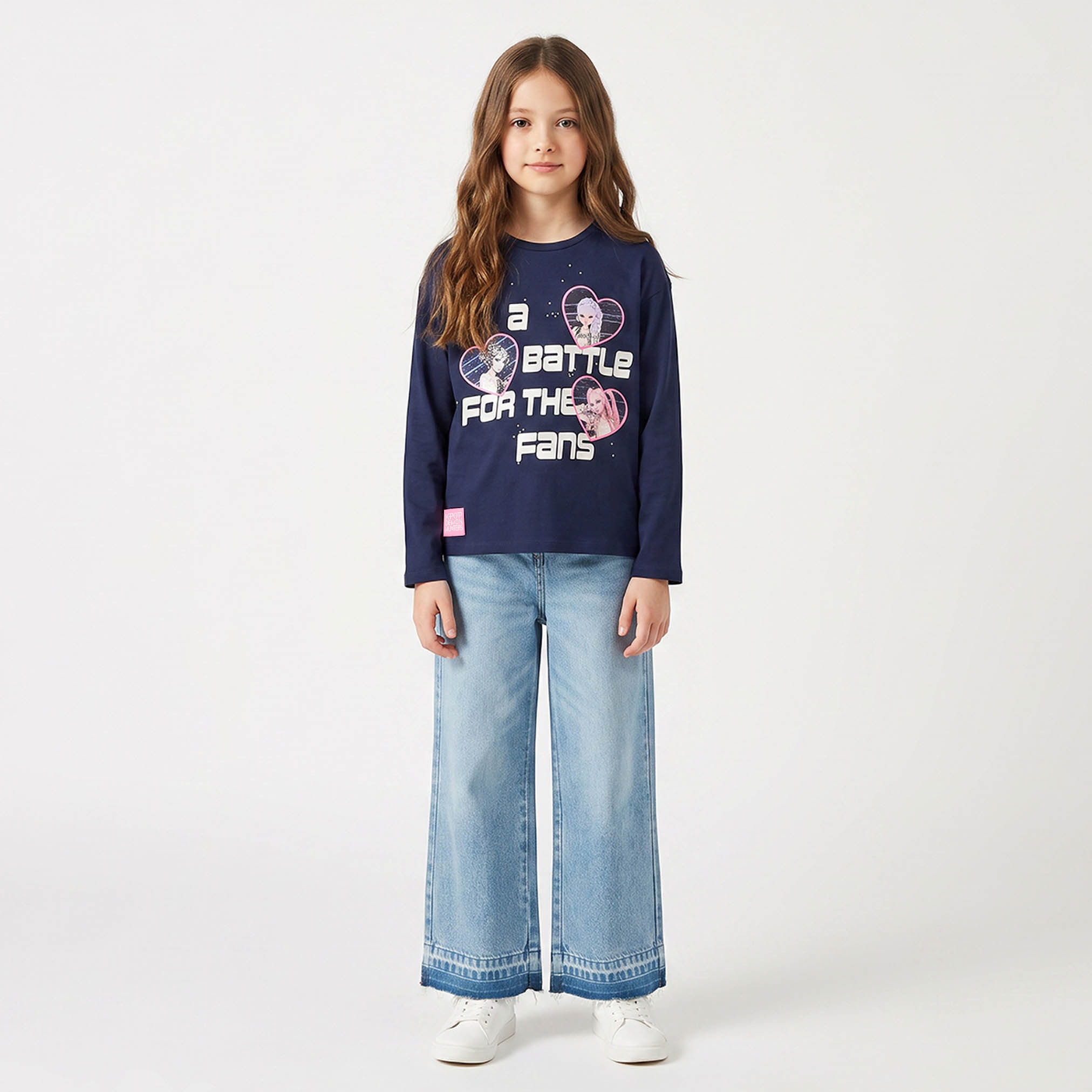 تيشيرت بأكمام طويلة وياقة مستديرة وطبعات صيادي الشياطين في الكيبوب من ديزني-girls-clothing-tshirts-image-2