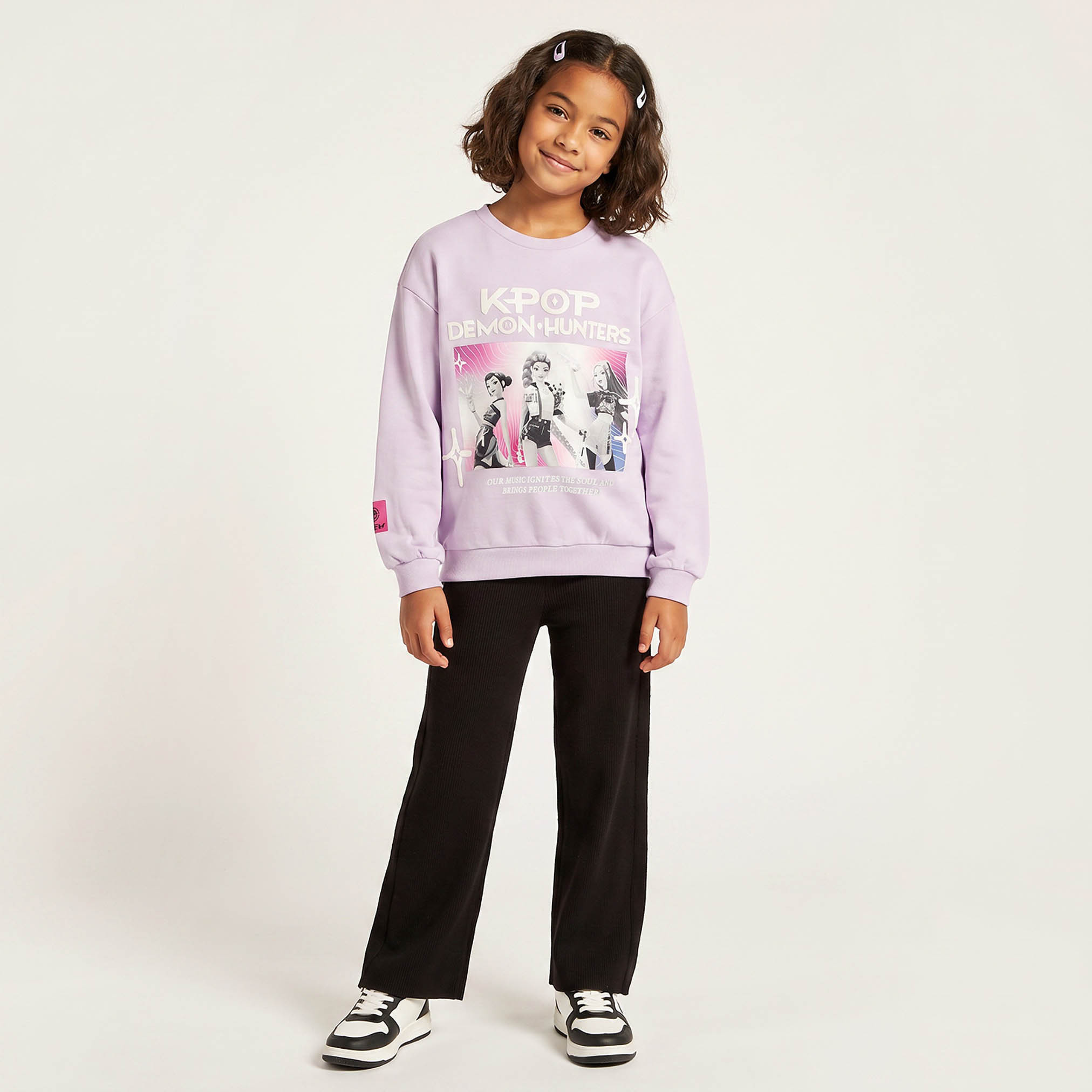 Disney KPop Demon Hunters Print Sweatshirt with Long Sleeves-girls-clothing-sweatshirts-image-2