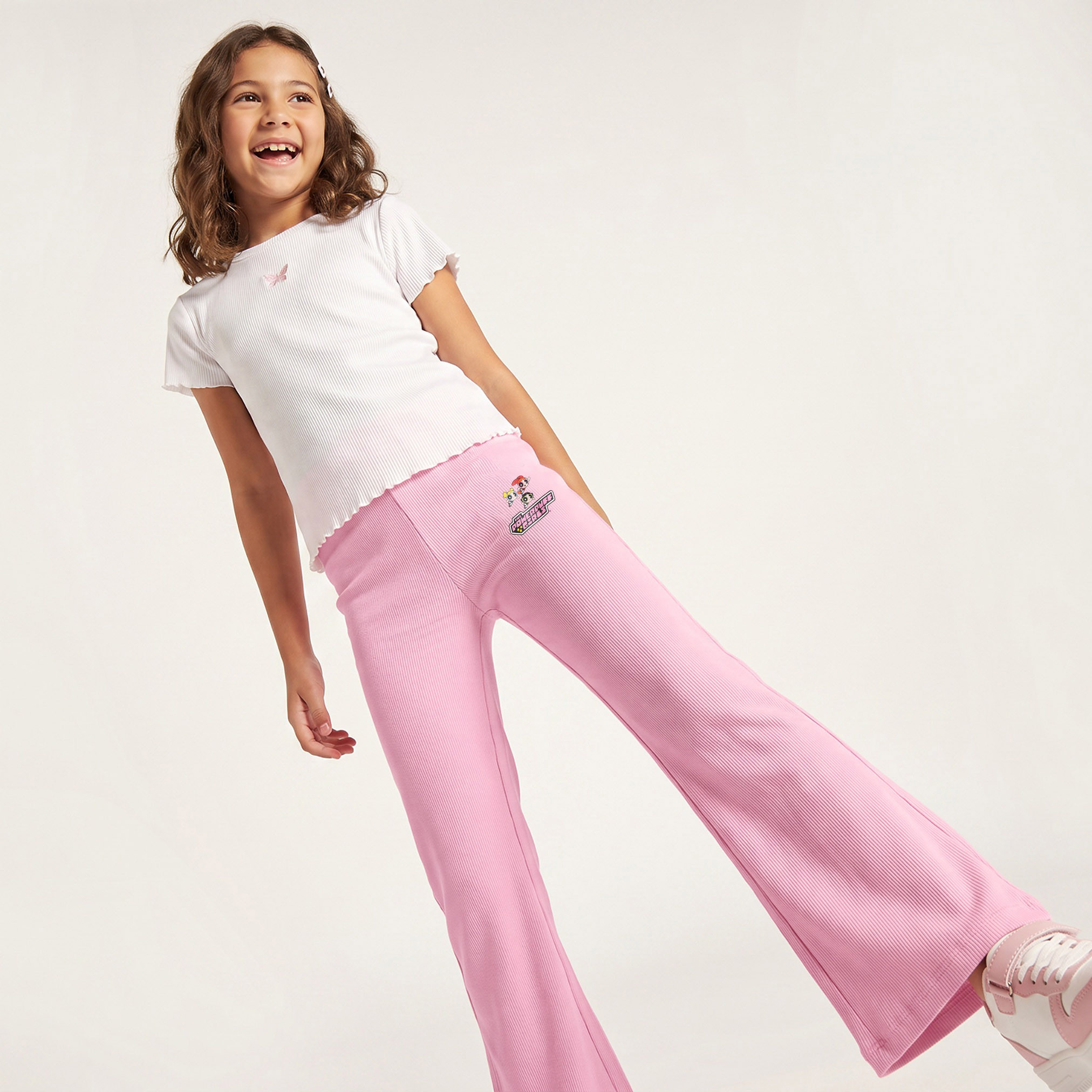 بنطلون واسع مضلع وطبعات باورباف من ديزني-girls-clothing-bottoms-trousers-image-4