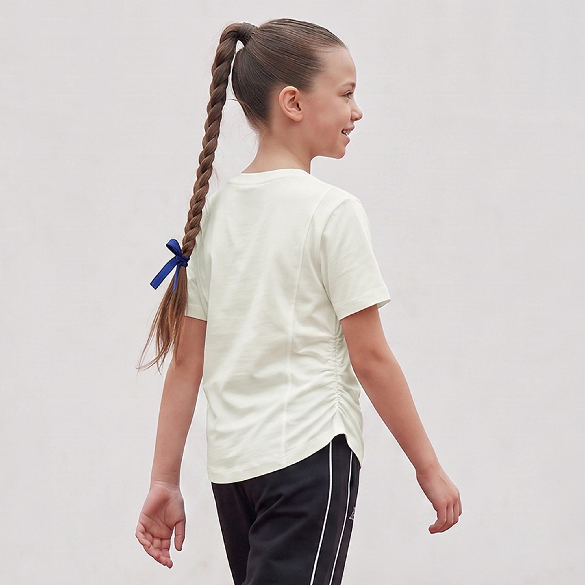 تيشيرت بياقة ضيقة وأكمام قصيرة وكسرات من كابا-girls-clothing-tshirts-image-3