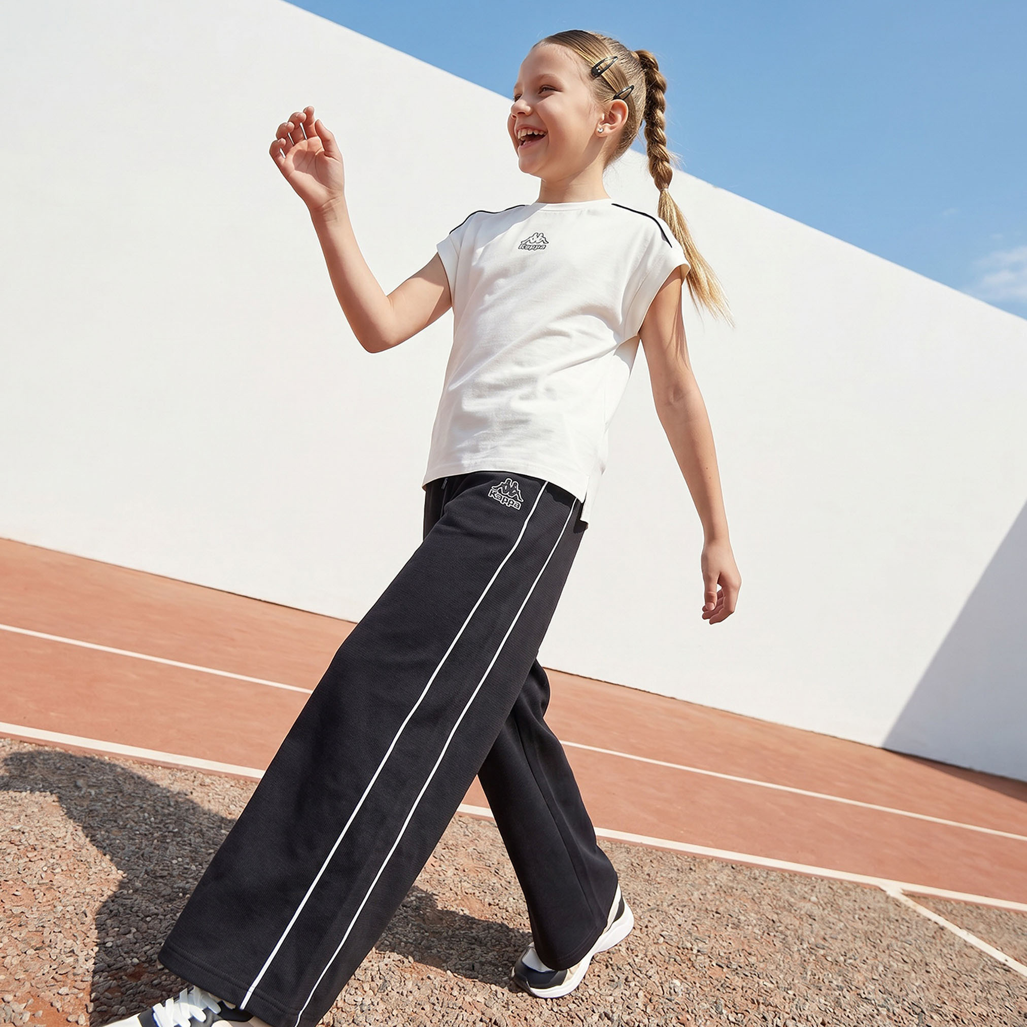 Kappa Crew Neck Cap Sleeves T-shirt with Logo Print-girls-clothing-tshirts-image-5