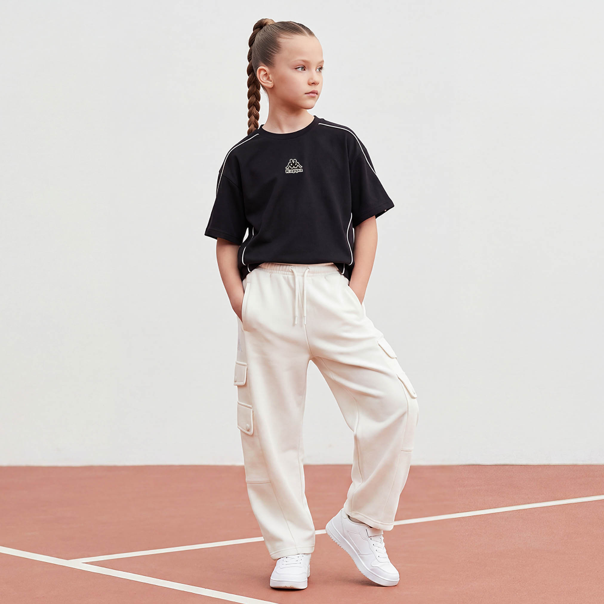 Kappa Crew Neck Short Sleeves T-shirt with Logo Print-girls-clothing-tshirts-image-2