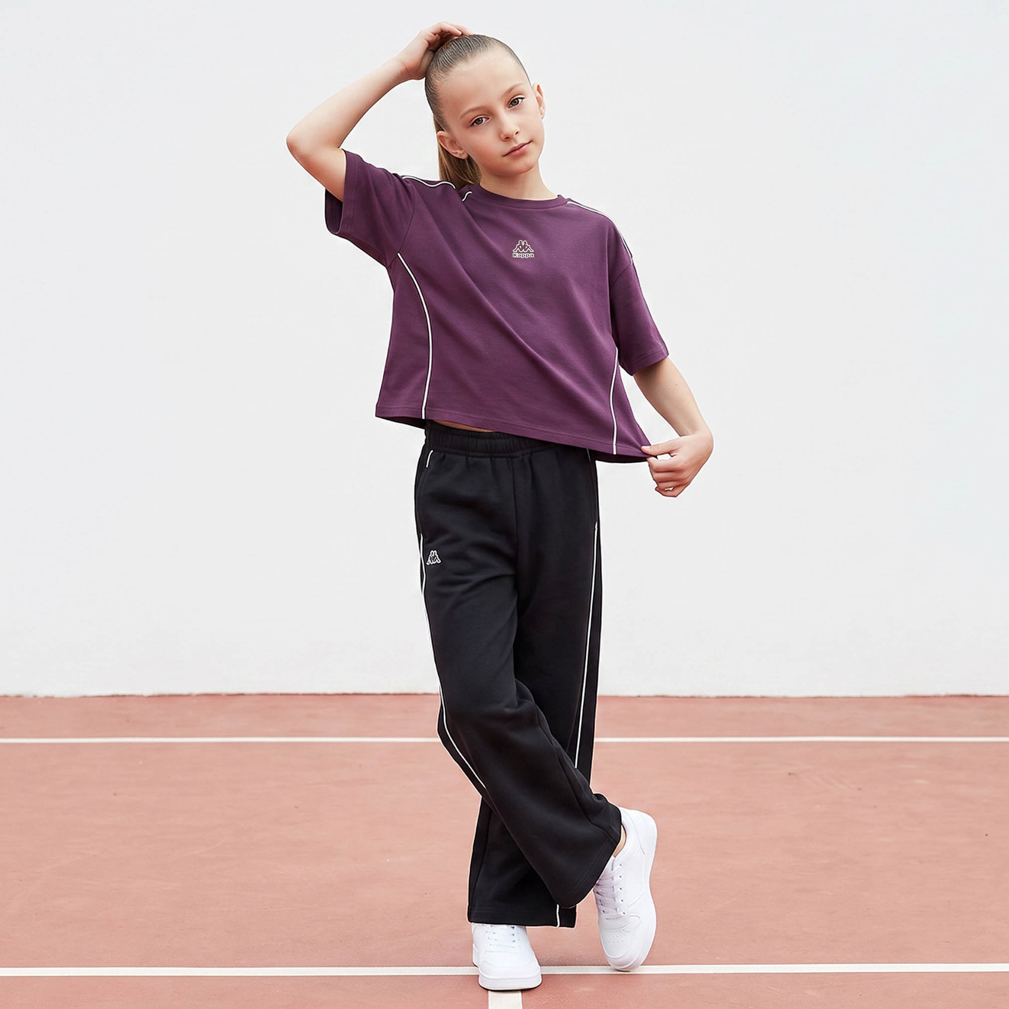 Kappa Crew Neck Short Sleeves T-shirt with Logo Print-girls-clothing-tshirts-image-2