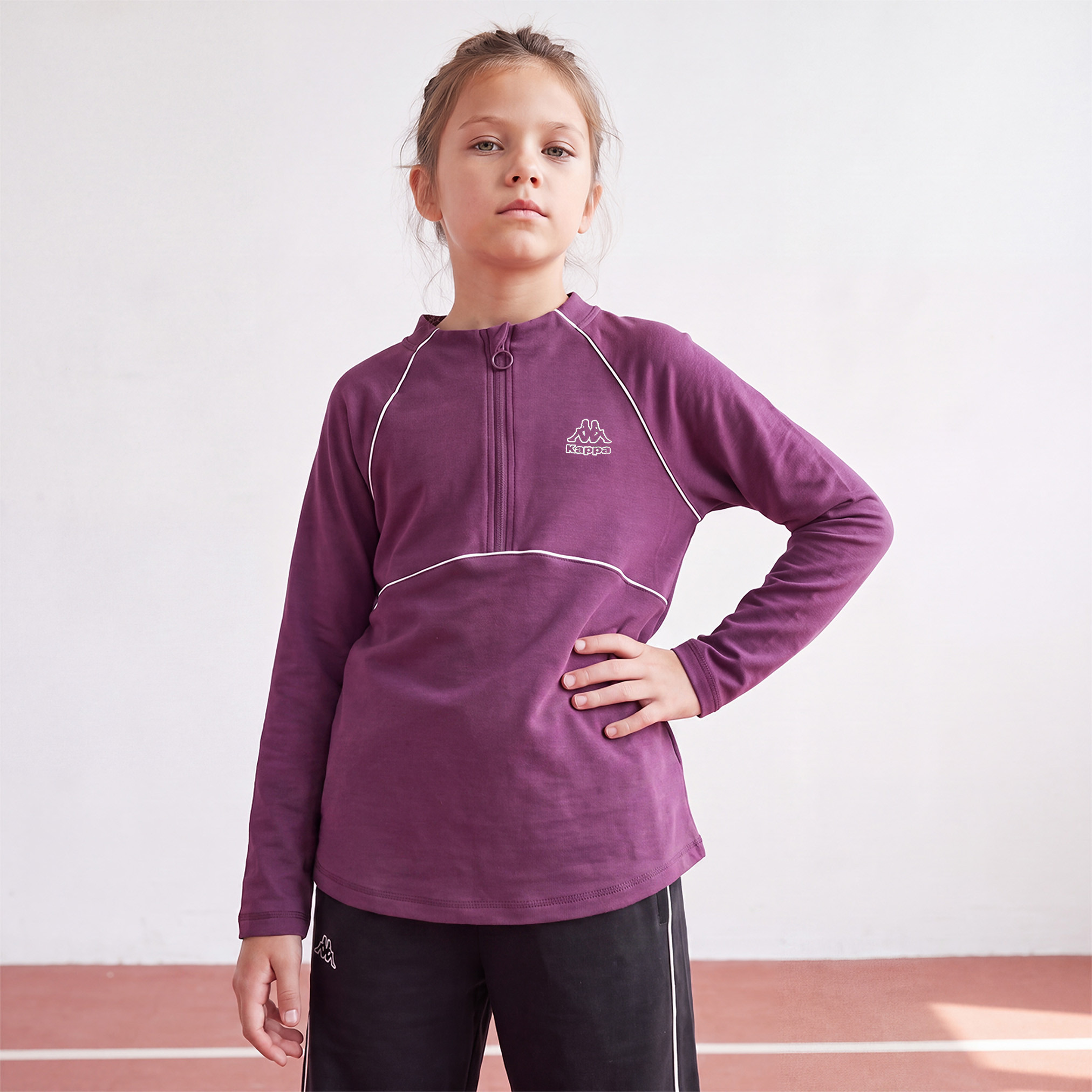 Kappa High Neck Long Sleeves T-shirt with Logo Print-girls-clothing-tshirts-image-1