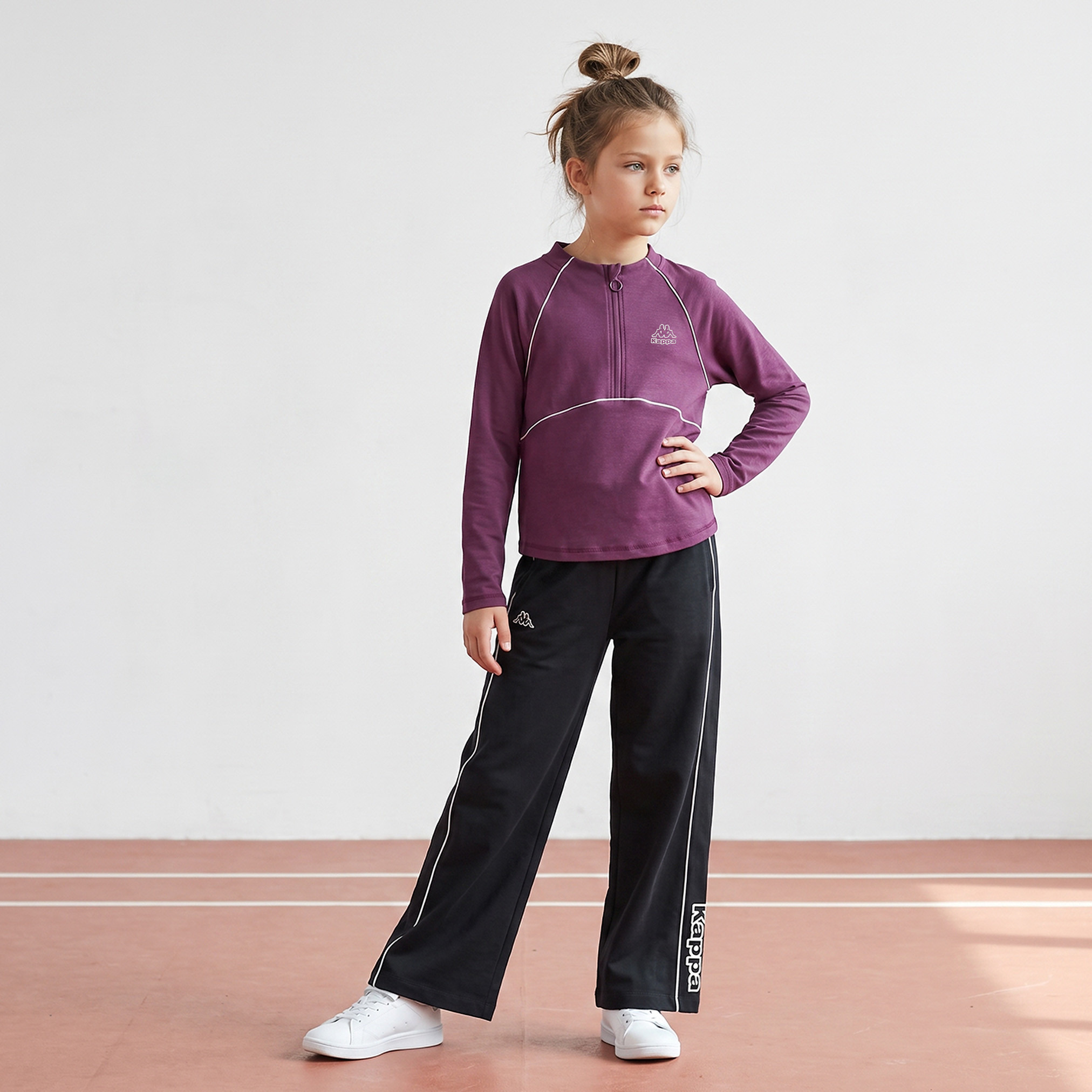 Kappa High Neck Long Sleeves T-shirt with Logo Print-girls-clothing-tshirts-image-2