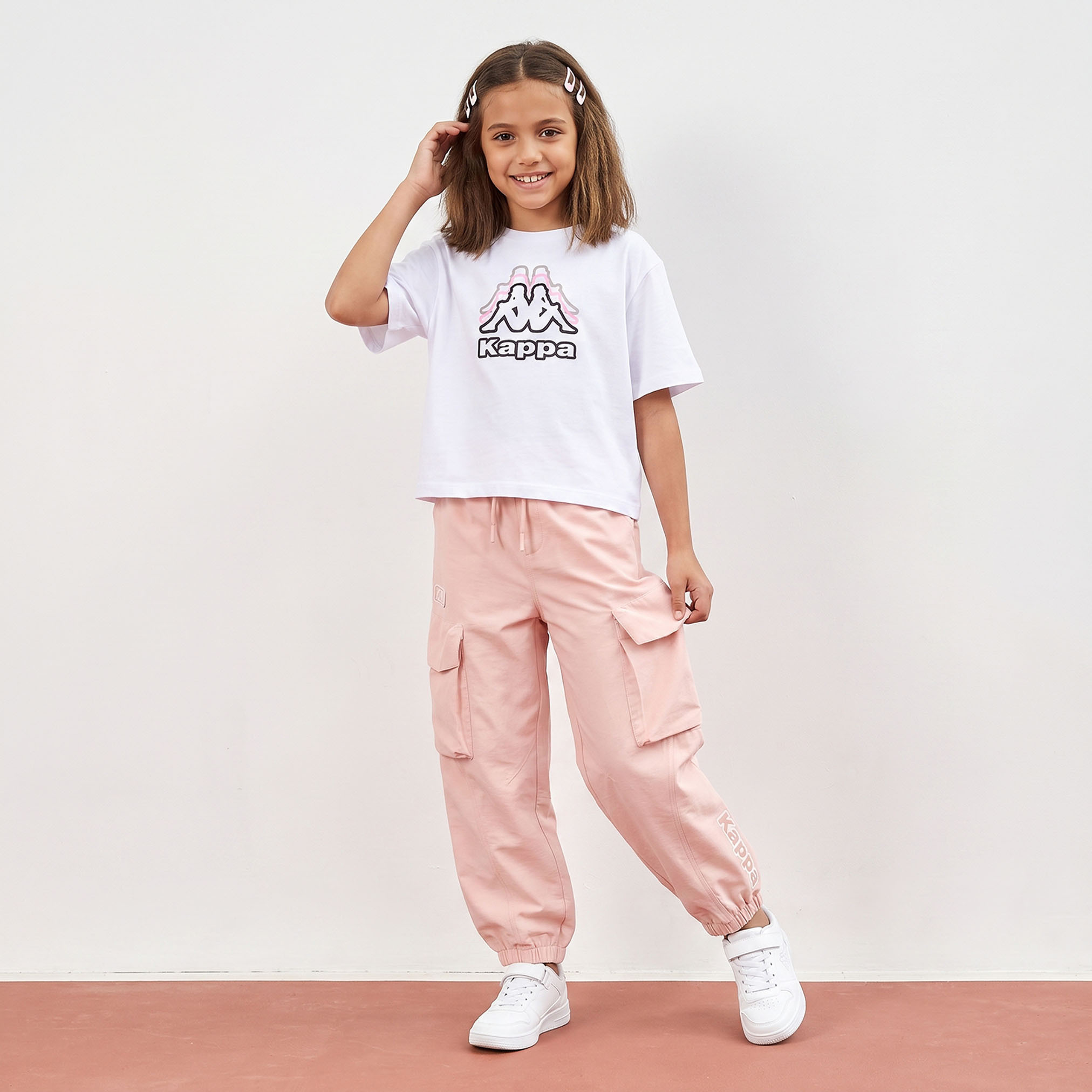 Kappa Joggers with Pockets, Elasticated Waistband-girls-clothing-bottoms-joggersandtrackpants-image-2