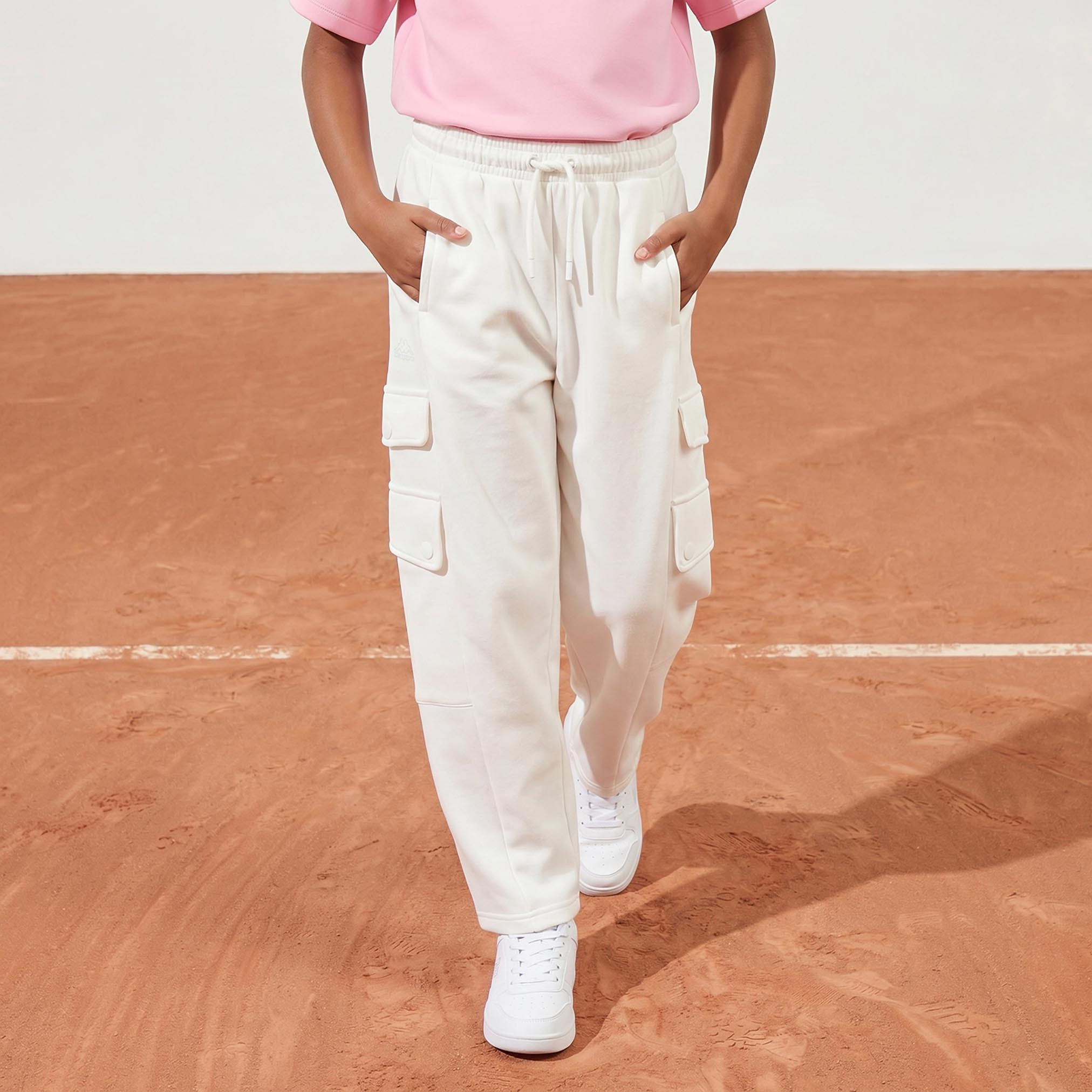 Kappa Drawstring Waist Track Pants with Pockets-girls-clothing-bottoms-joggersandtrackpants-image-1
