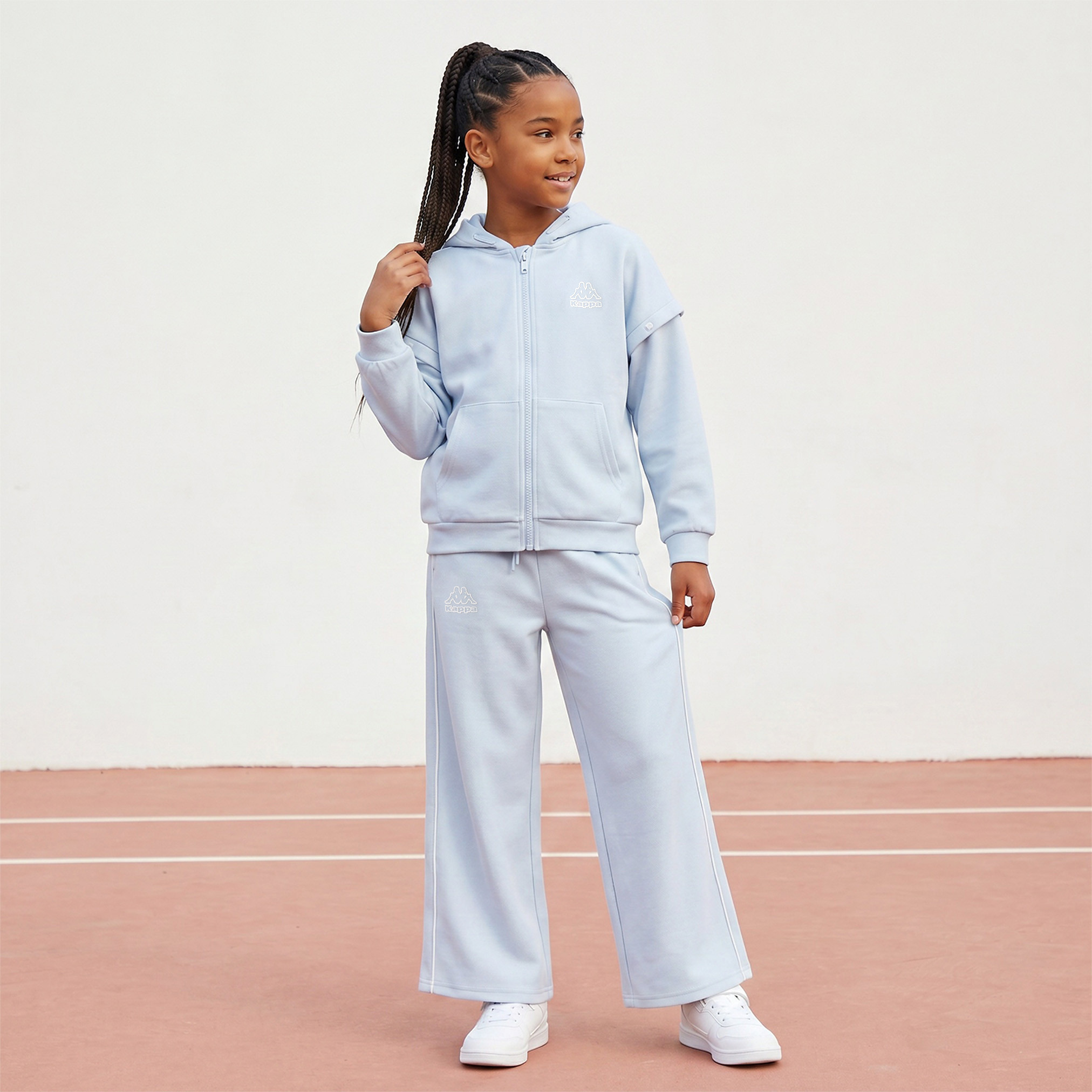 Kappa Drawstring Waistband Track Pants with Piping Detail-girls-clothing-bottoms-joggersandtrackpants-image-2