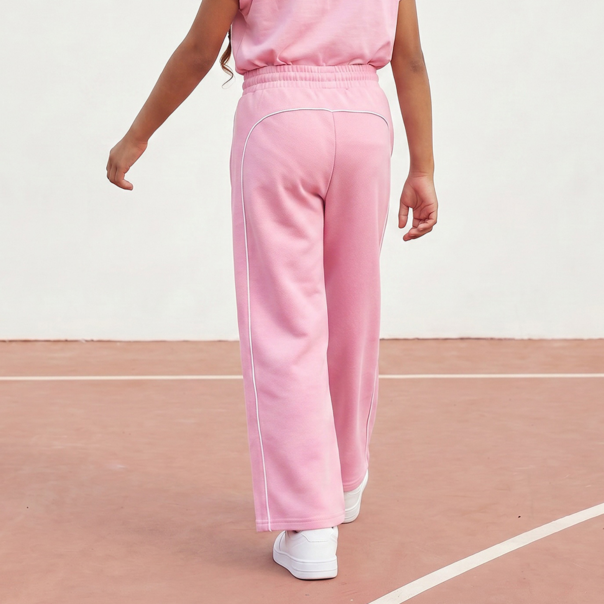 Kappa Elasticated Drawstring Waist Track Pants with Side Stripes-girls-clothing-bottoms-joggersandtrackpants-image-3