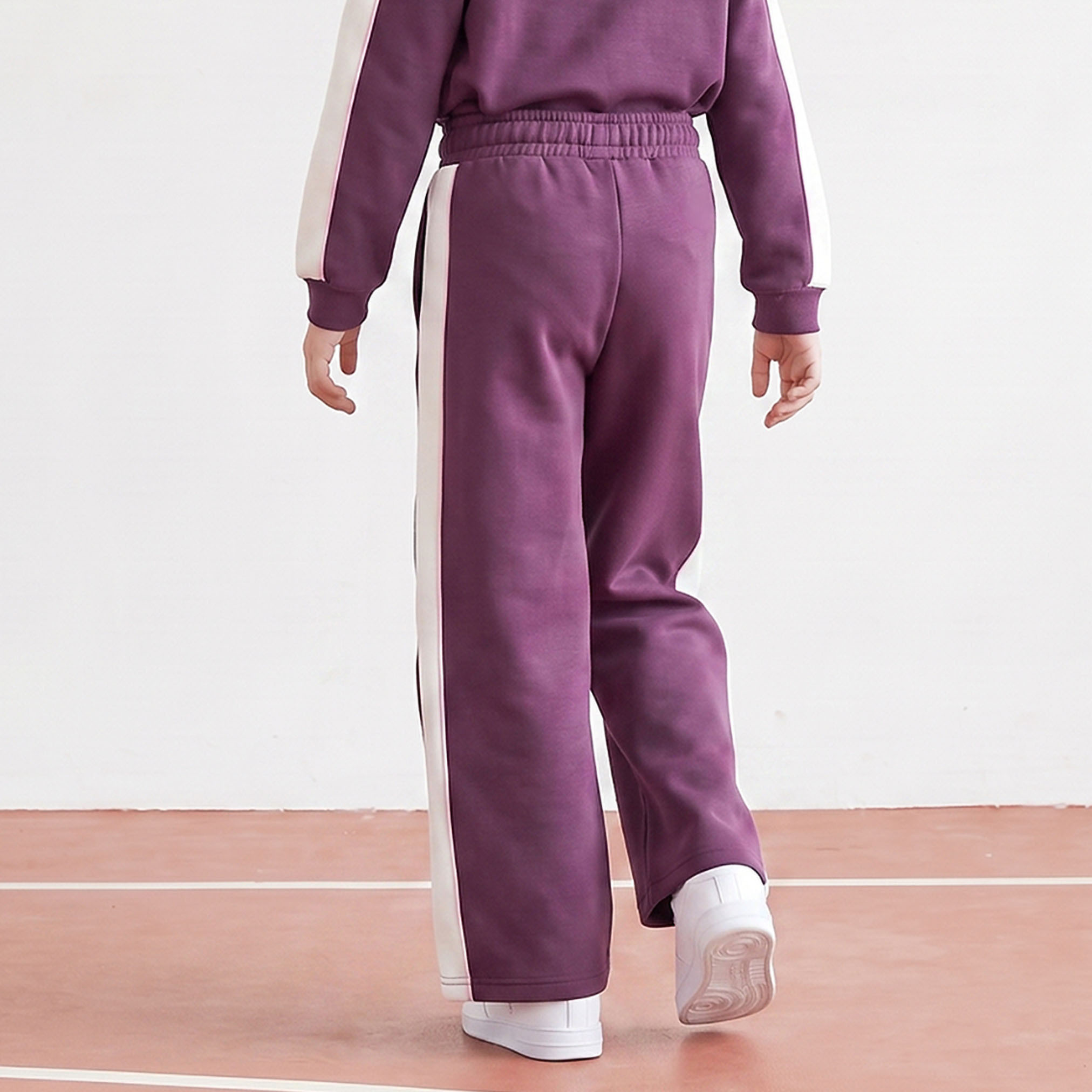 بنطلون رياضي بخصر مطاطي ورباط بتصميم ألواح من كابا-girls-clothing-bottoms-joggersandtrackpants-image-3