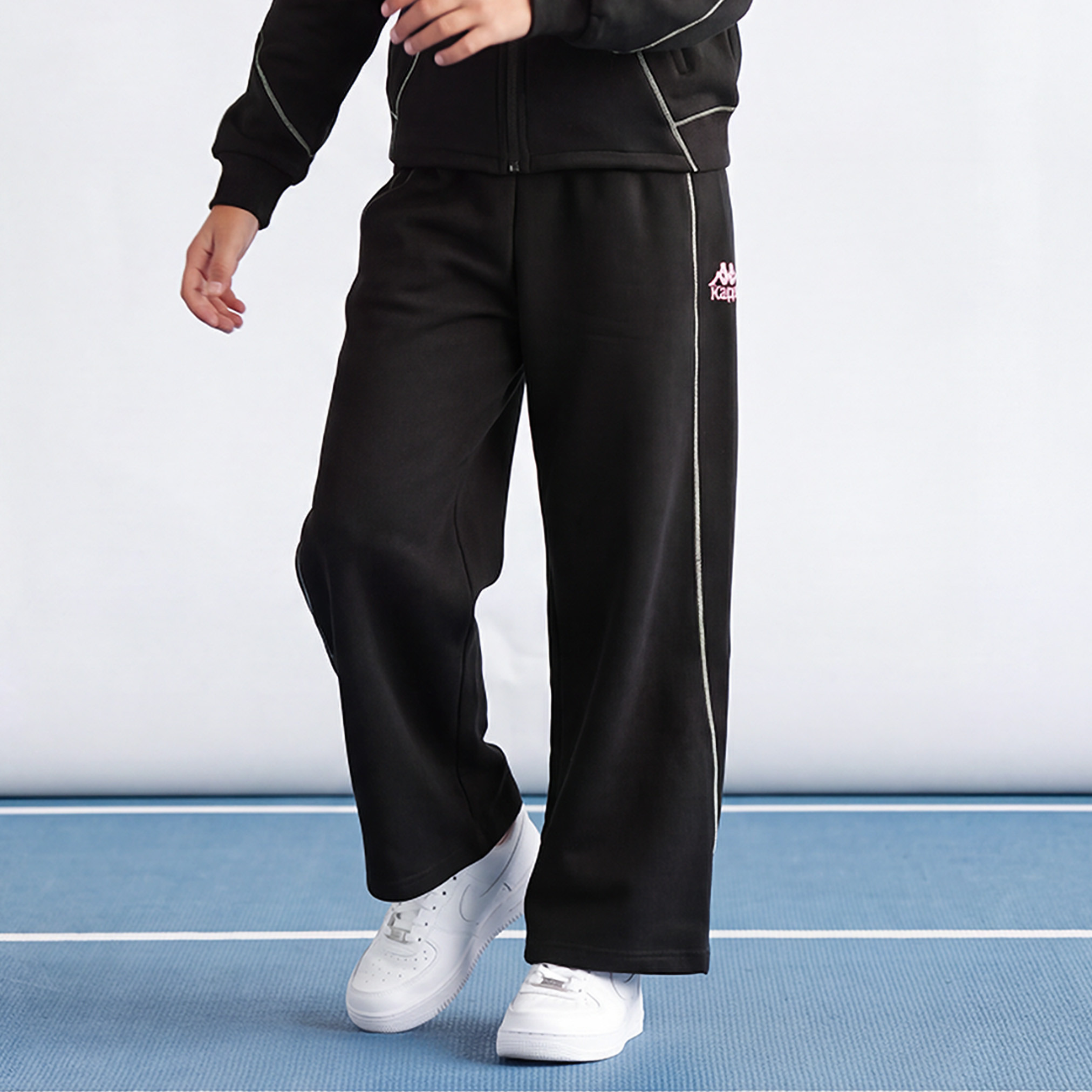 Kappa Elasticated Drawstring Waist Pants with Logo Print-girls-clothing-bottoms-joggersandtrackpants-image-1