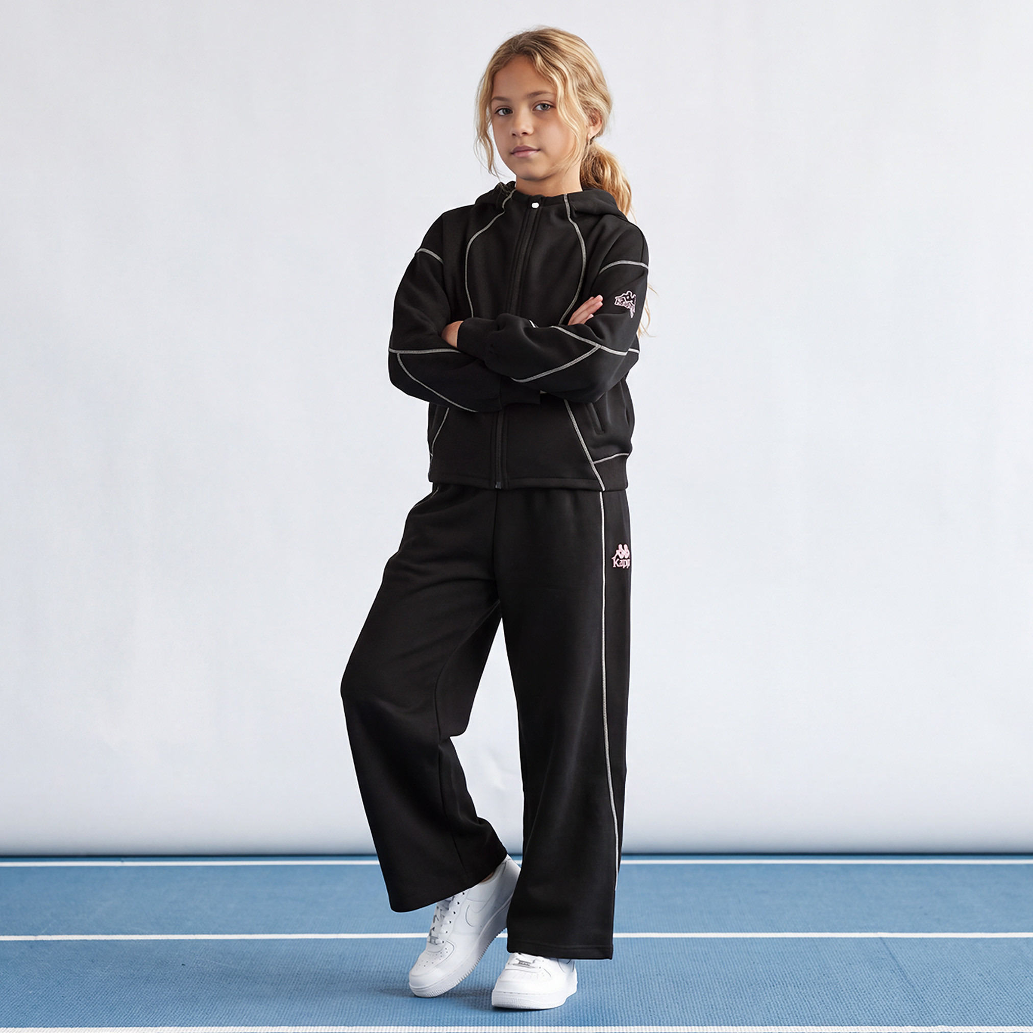 Kappa Elasticated Drawstring Waist Pants with Logo Print-girls-clothing-bottoms-joggersandtrackpants-image-3
