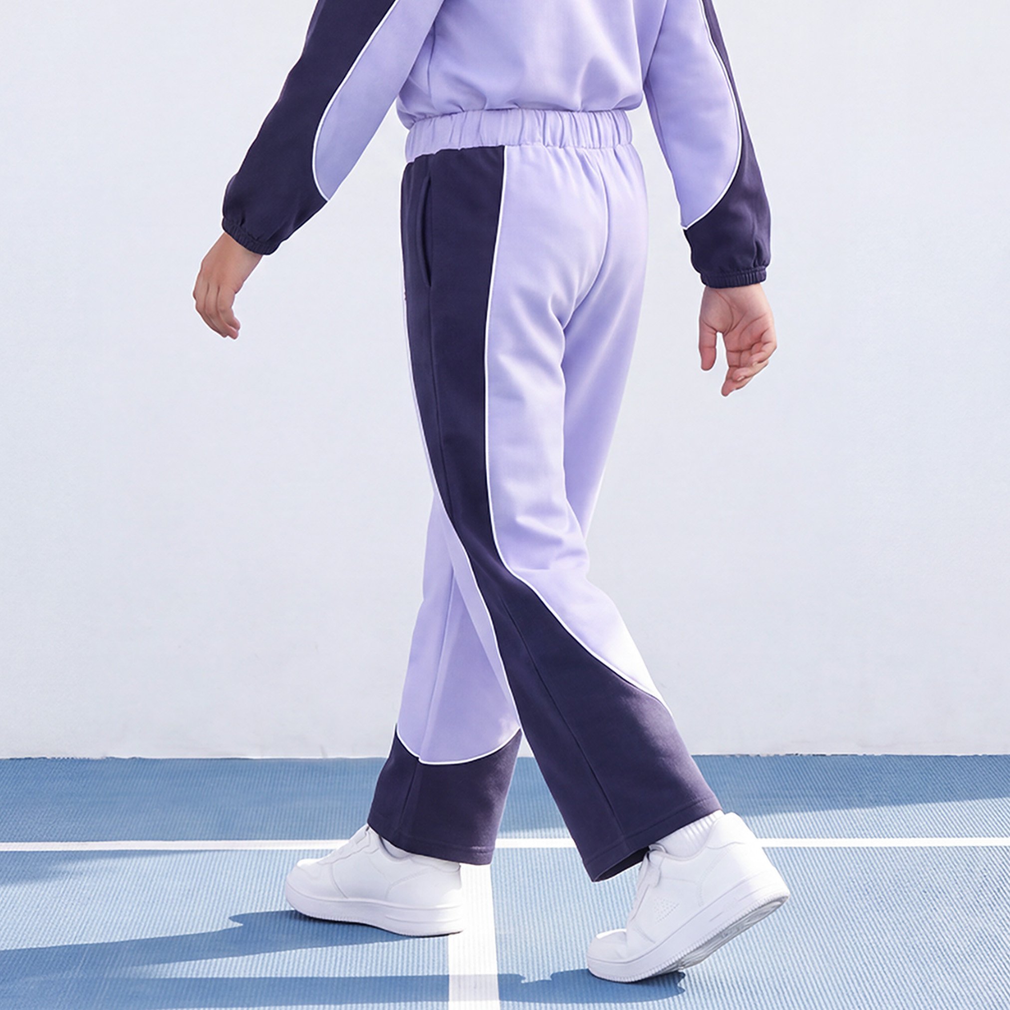 Kappa Elasticated Drawstring Waist Pants with Colourblock Design-girls-clothing-bottoms-joggersandtrackpants-image-2