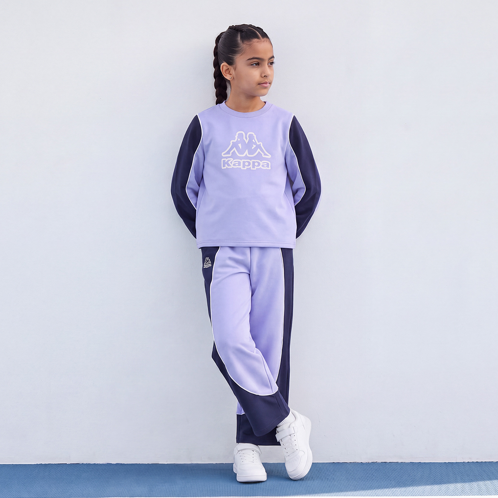 Kappa Elasticated Drawstring Waist Pants with Colourblock Design-girls-clothing-bottoms-joggersandtrackpants-image-3