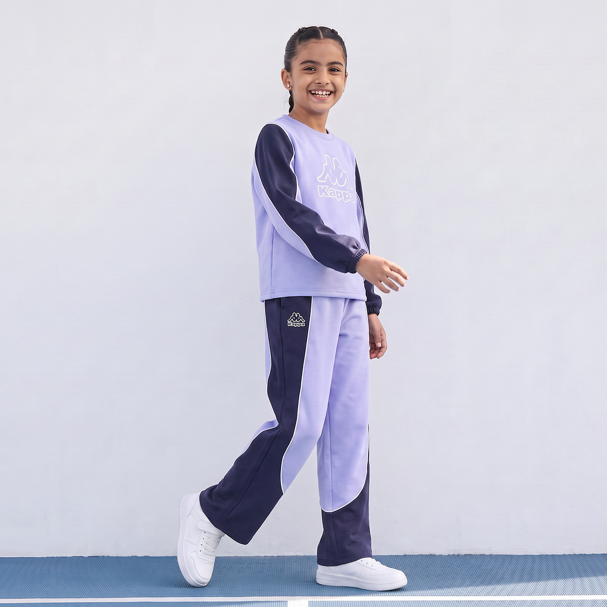 Kappa Elasticated Drawstring Waist Pants with Colourblock Design-girls-clothing-bottoms-joggersandtrackpants-image-5