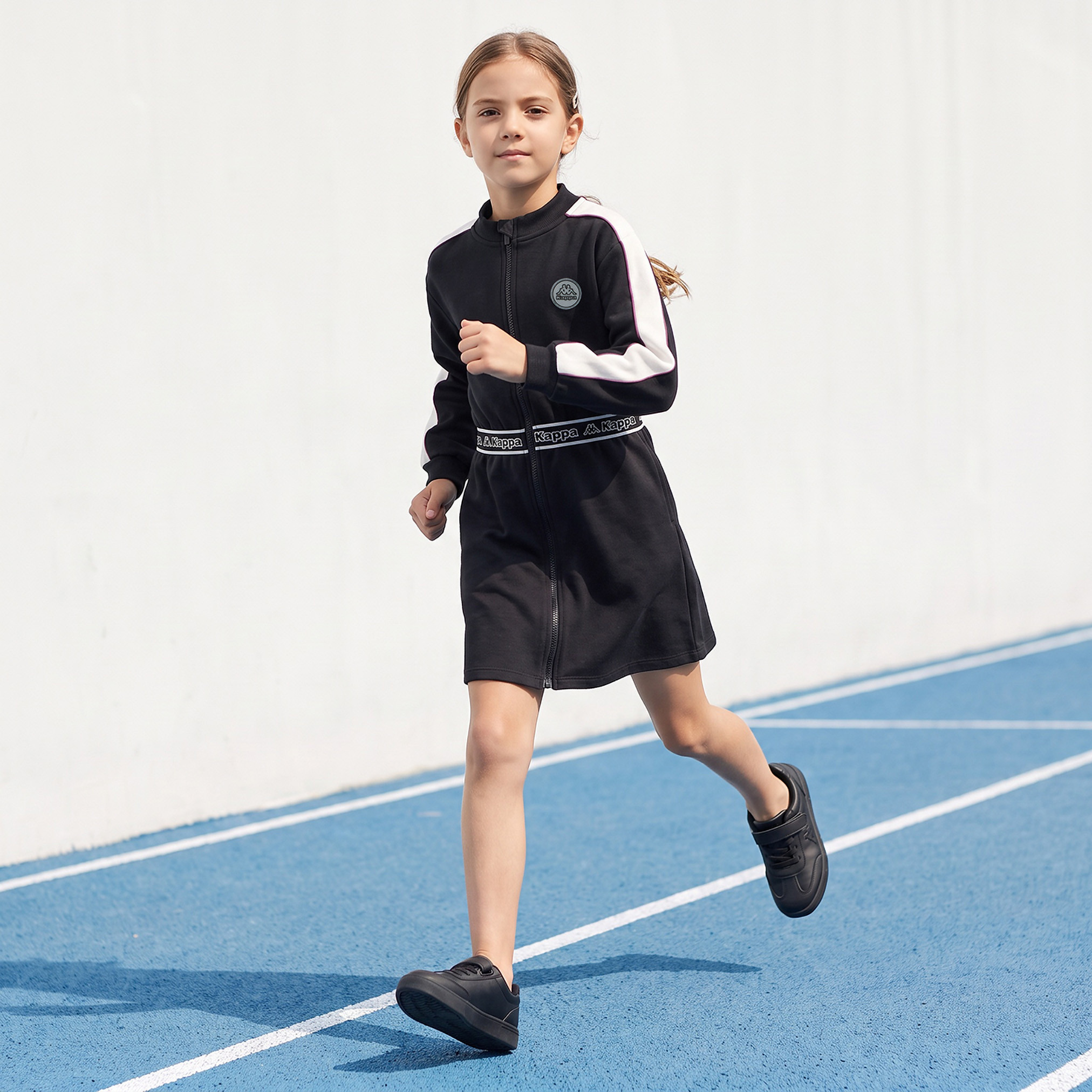 Kappa High Neck Long Sleeves Knee Length A-line Dress with Logo Print-girls-clothing-dressesandjumpsuits-image-1