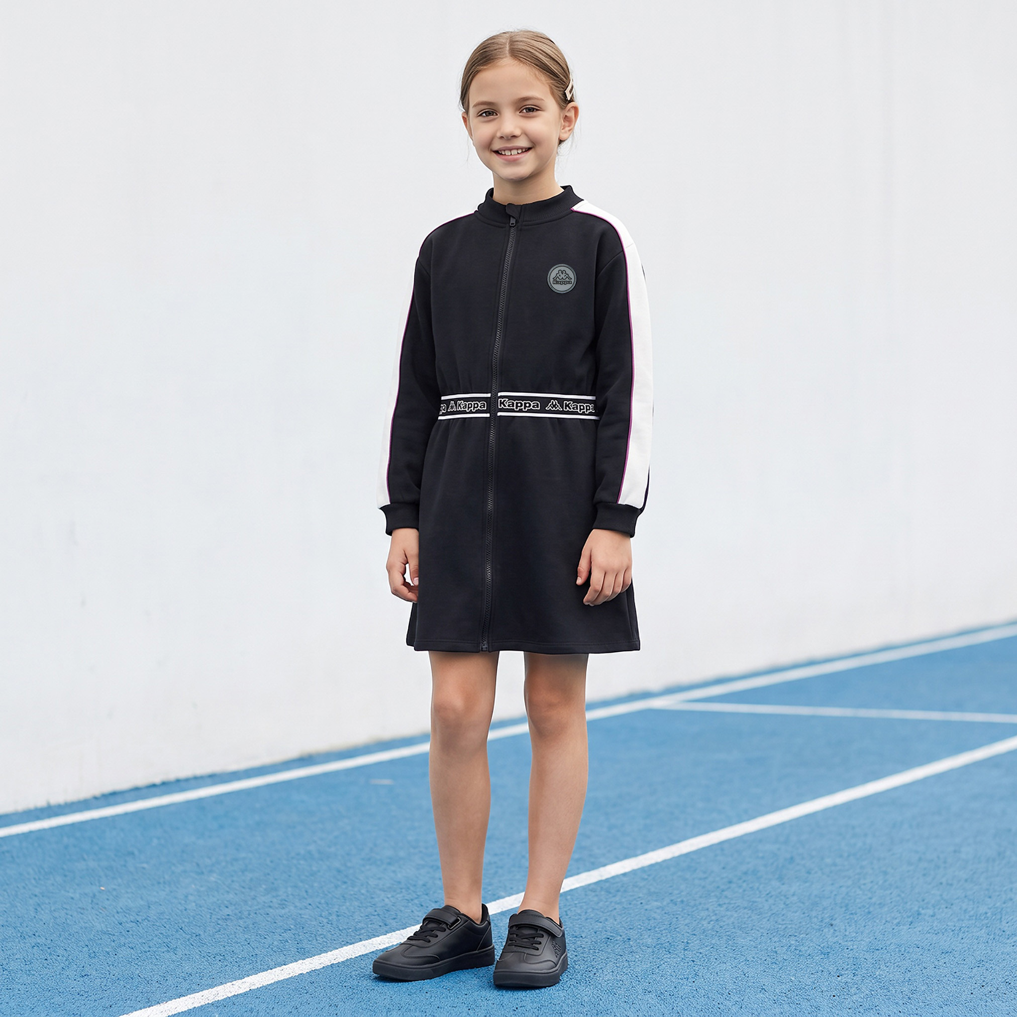 Kappa High Neck Long Sleeves Knee Length A-line Dress with Logo Print-girls-clothing-dressesandjumpsuits-image-2
