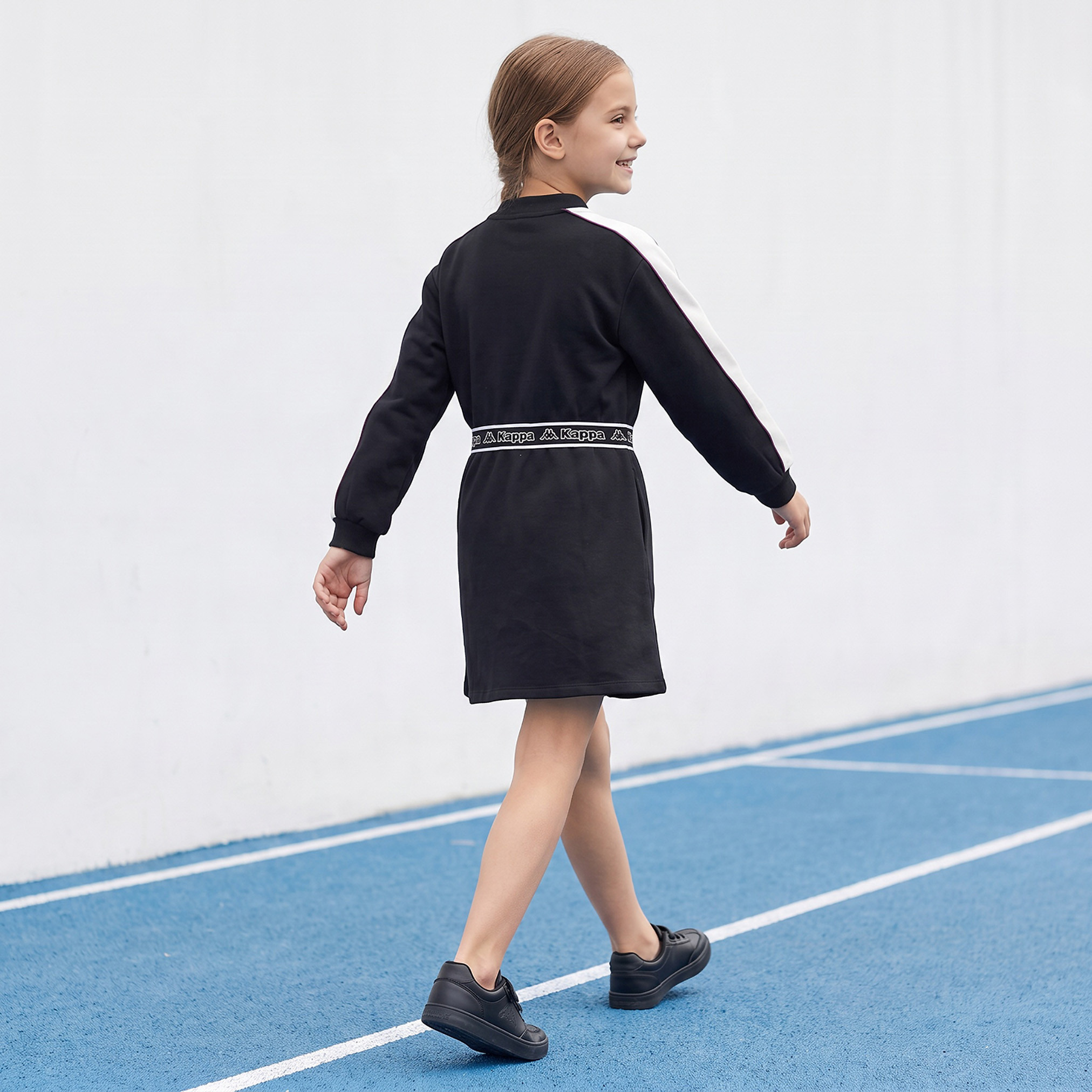 Kappa High Neck Long Sleeves Knee Length A-line Dress with Logo Print-girls-clothing-dressesandjumpsuits-image-3