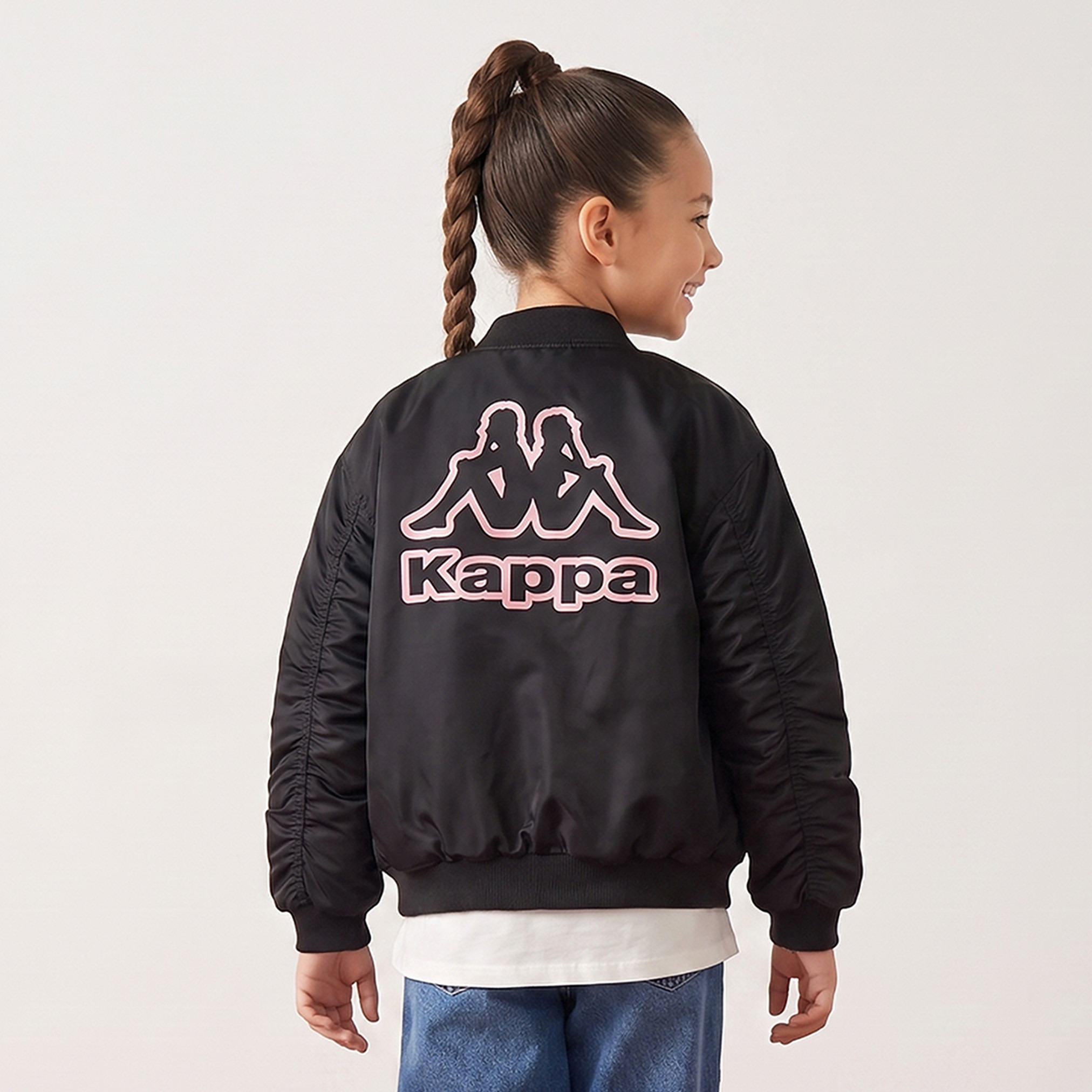 Kappa Logo Detail Jacket with Zip Closure-girls-clothing-winterwear-jacketsandcoats-image-3