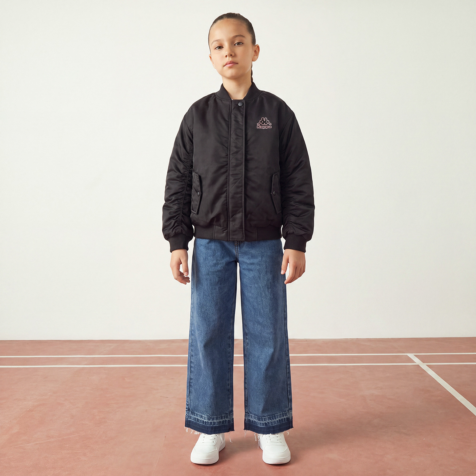 Kappa Logo Detail Jacket with Zip Closure-girls-clothing-winterwear-jacketsandcoats-image-4