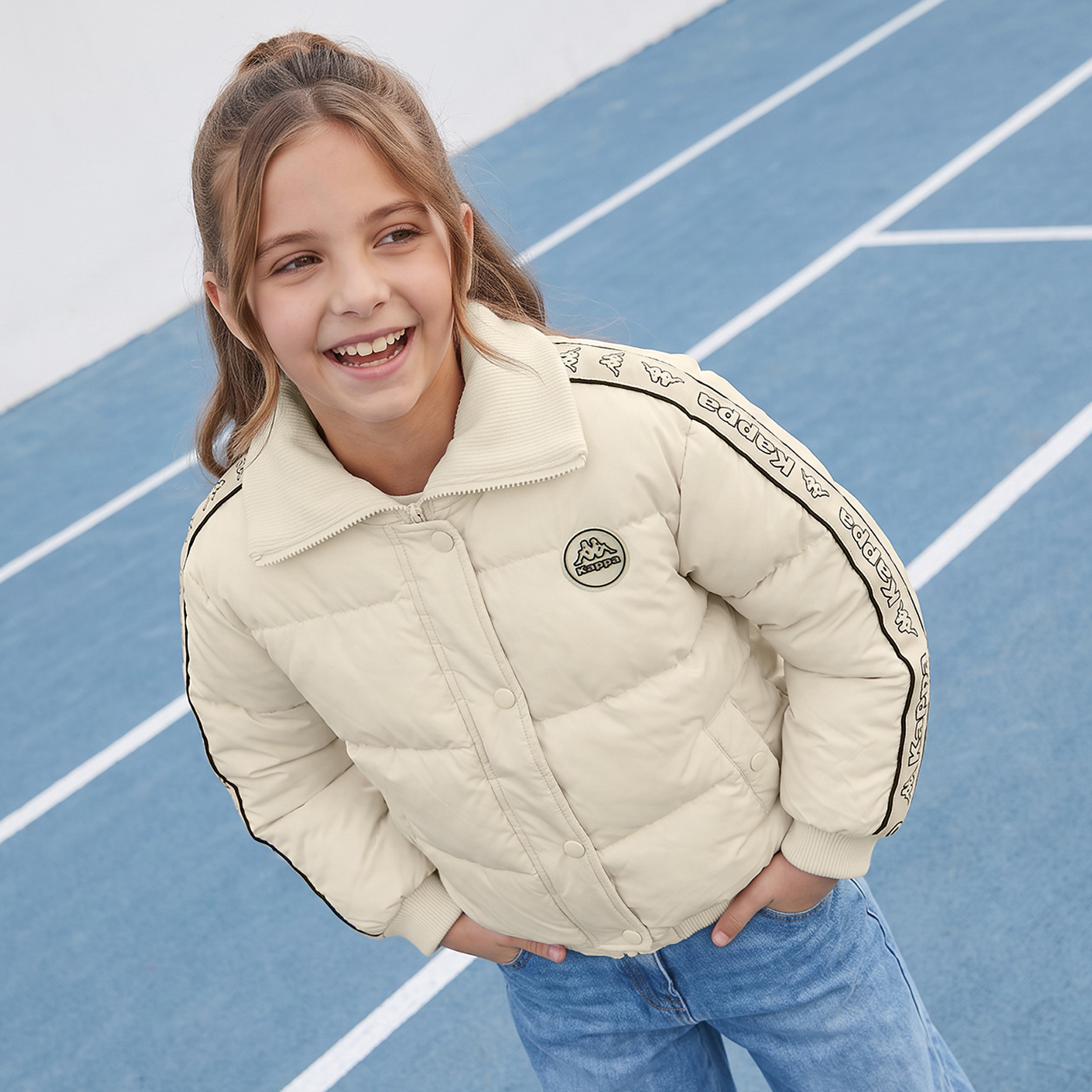 Kappa Quilted Jacket with Long Sleeves-girls-clothing-winterwear-jacketsandcoats-image-1