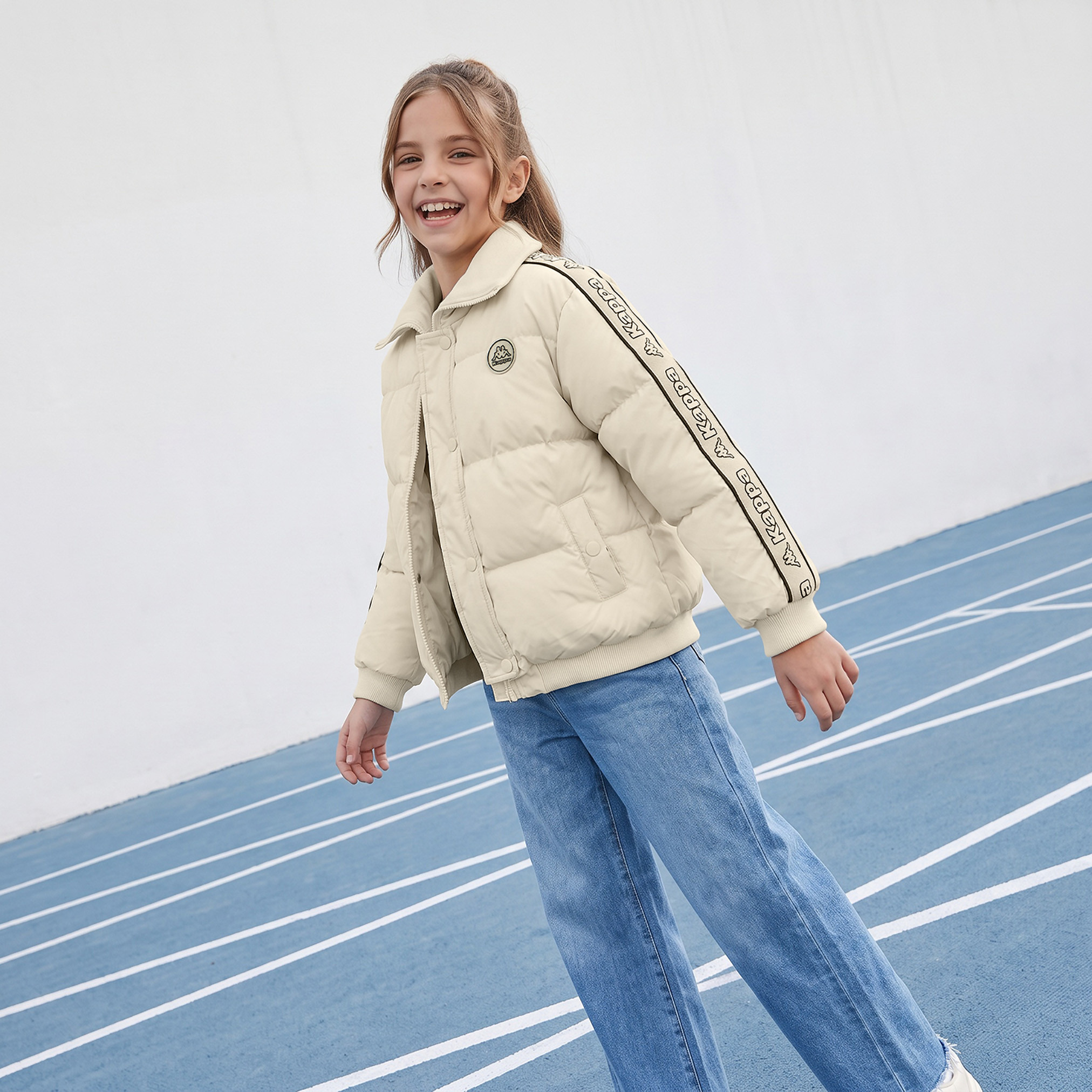 Kappa Quilted Jacket with Long Sleeves-girls-clothing-winterwear-jacketsandcoats-image-2