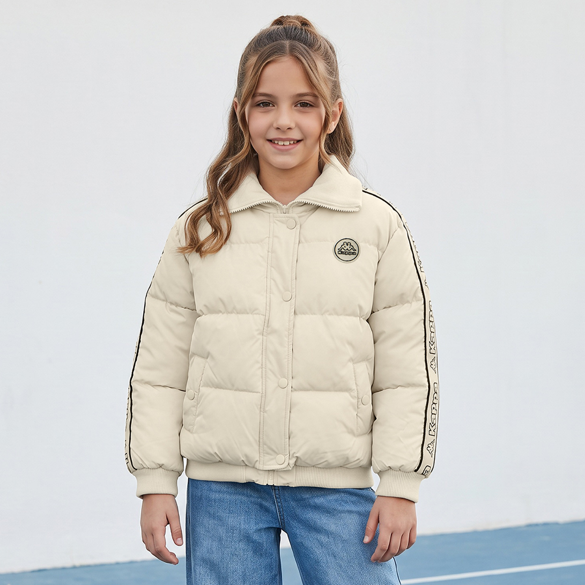 Kappa Quilted Jacket with Long Sleeves-girls-clothing-winterwear-jacketsandcoats-image-4