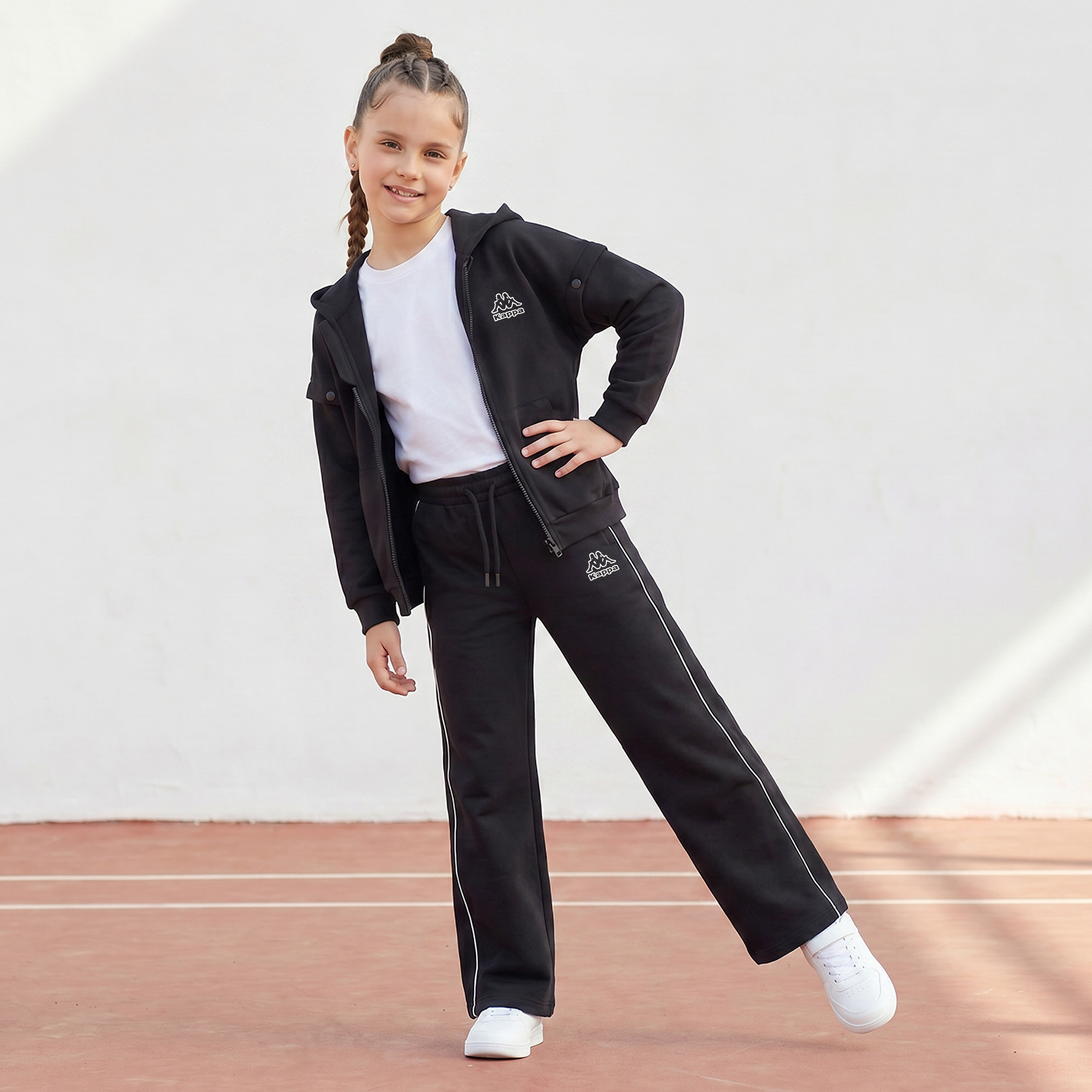 Kappa Logo Print Hooded Sweatshirt with Detachable Sleeves-girls-clothing-sweatshirts-image-5