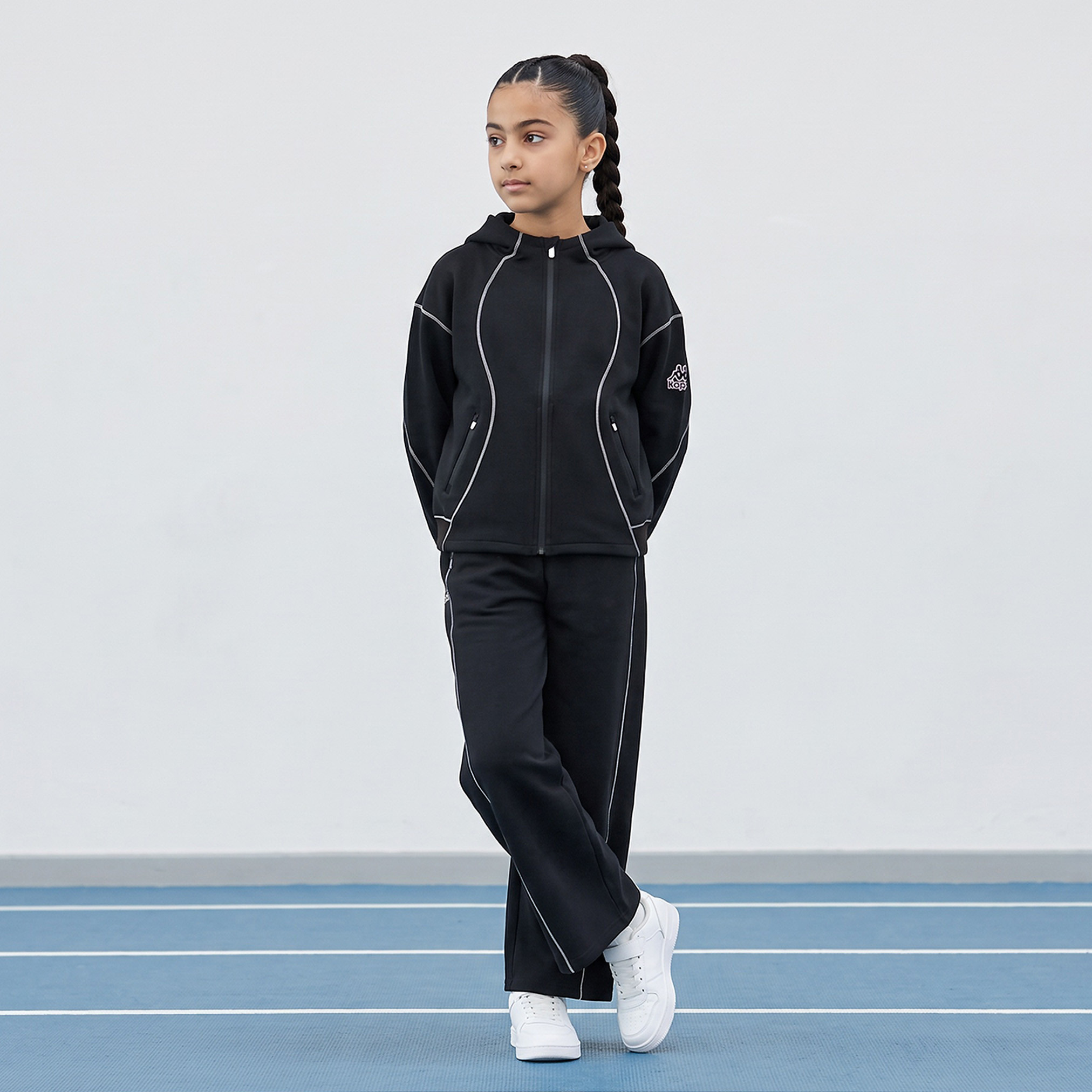 هودي بسحاب كامل وطبعات شعار وأكمام طويلة من كابا-girls-clothing-sweatshirts-image-3