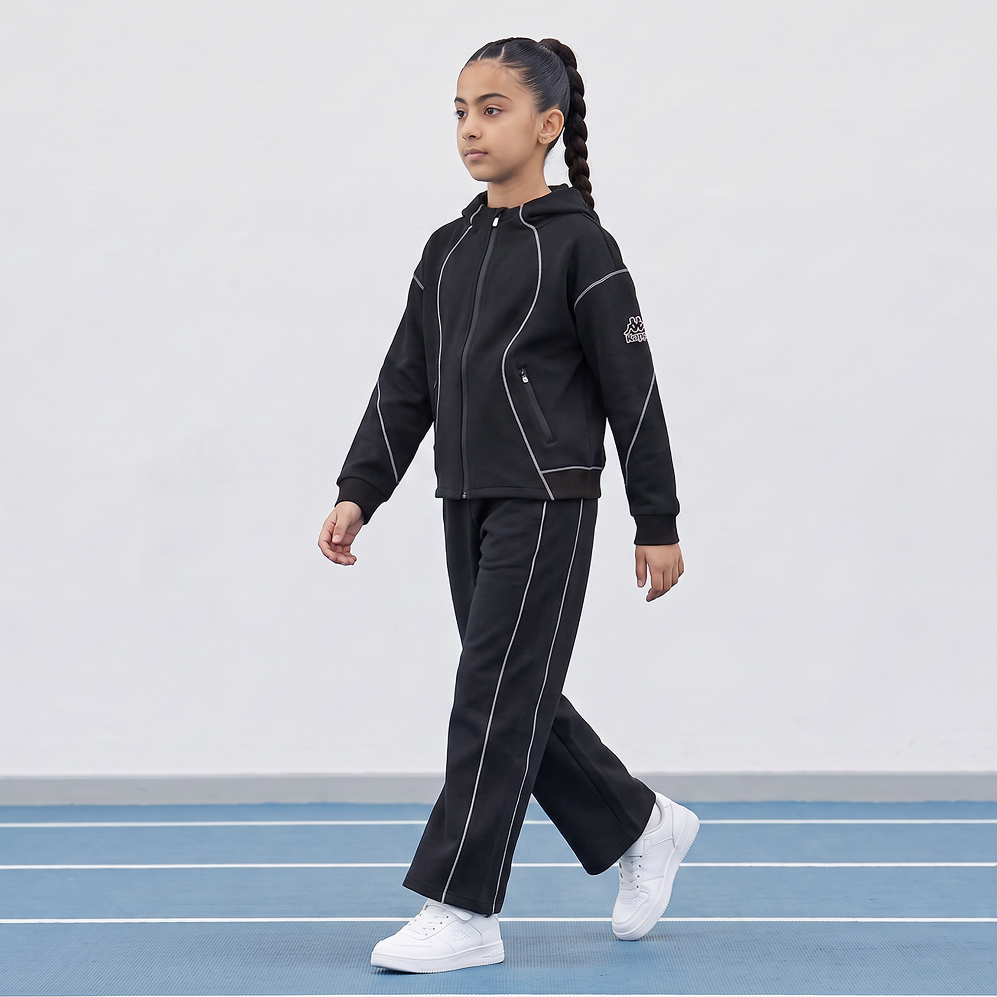 هودي بسحاب كامل وطبعات شعار وأكمام طويلة من كابا-girls-clothing-sweatshirts-image-5