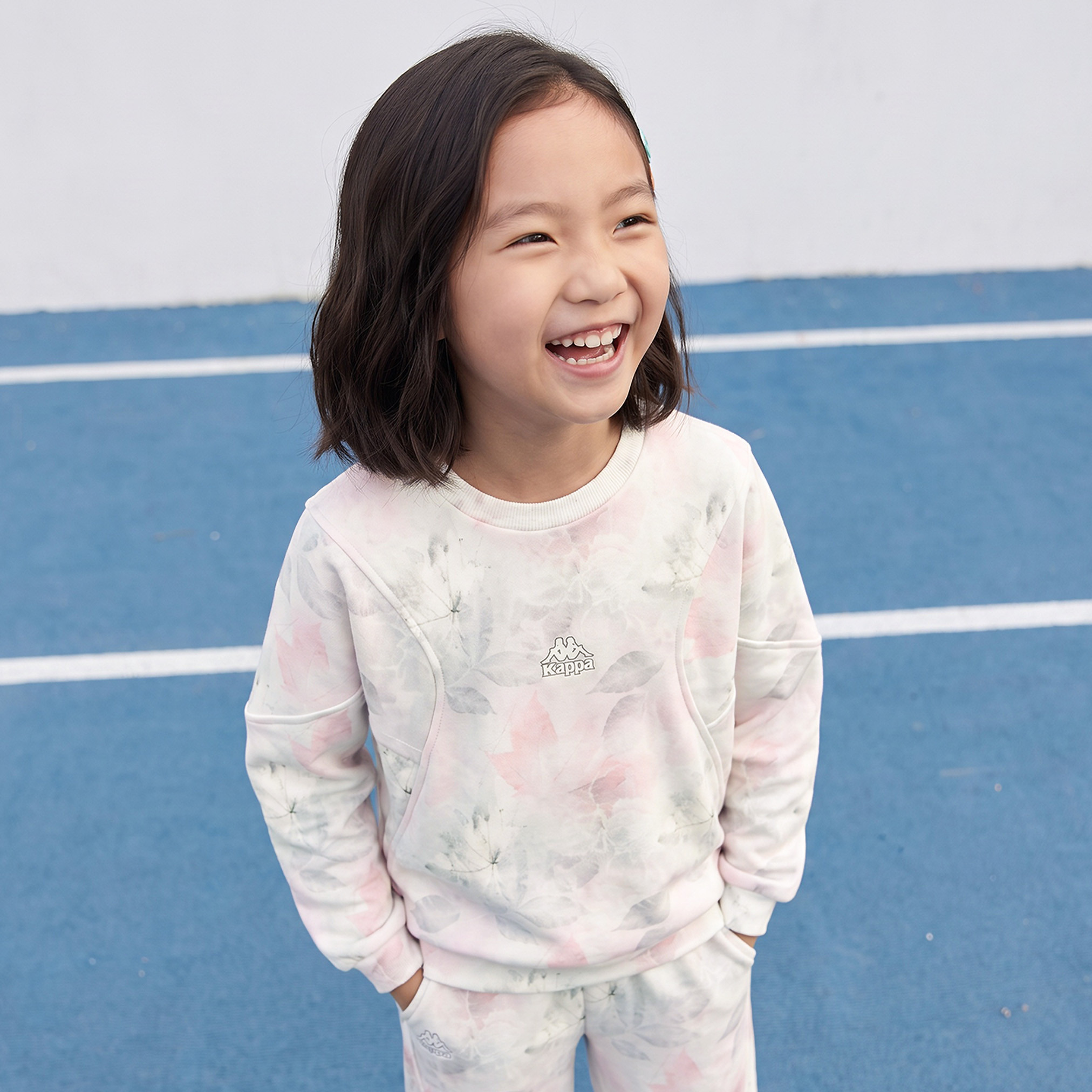 Kappa Crew Neck Long Sleeves Sweatshirt and Track Pants Set with Drawstring Closure-girls-clothing-setsandcoords-image-2