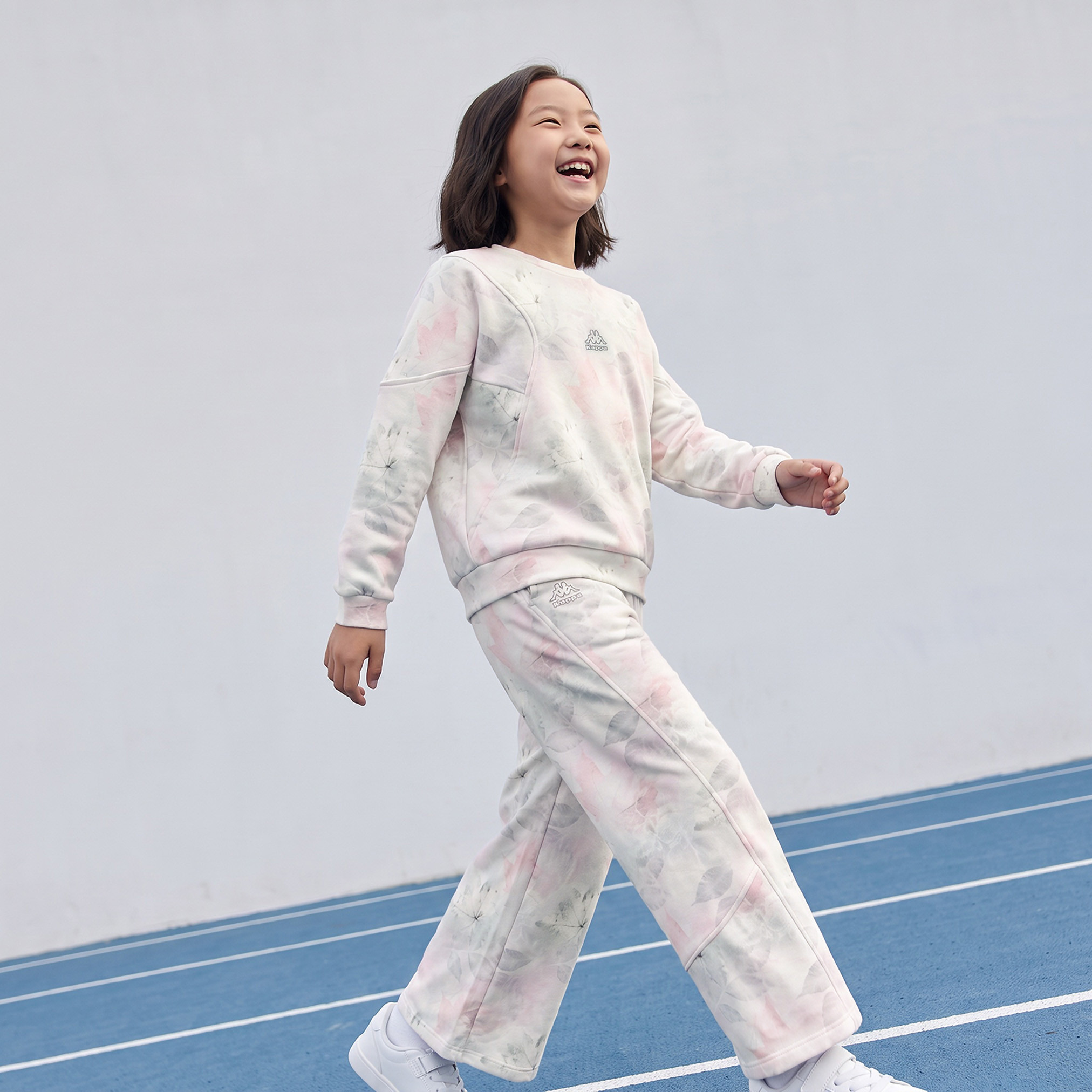 Kappa Crew Neck Long Sleeves Sweatshirt and Track Pants Set with Drawstring Closure-girls-clothing-setsandcoords-image-5