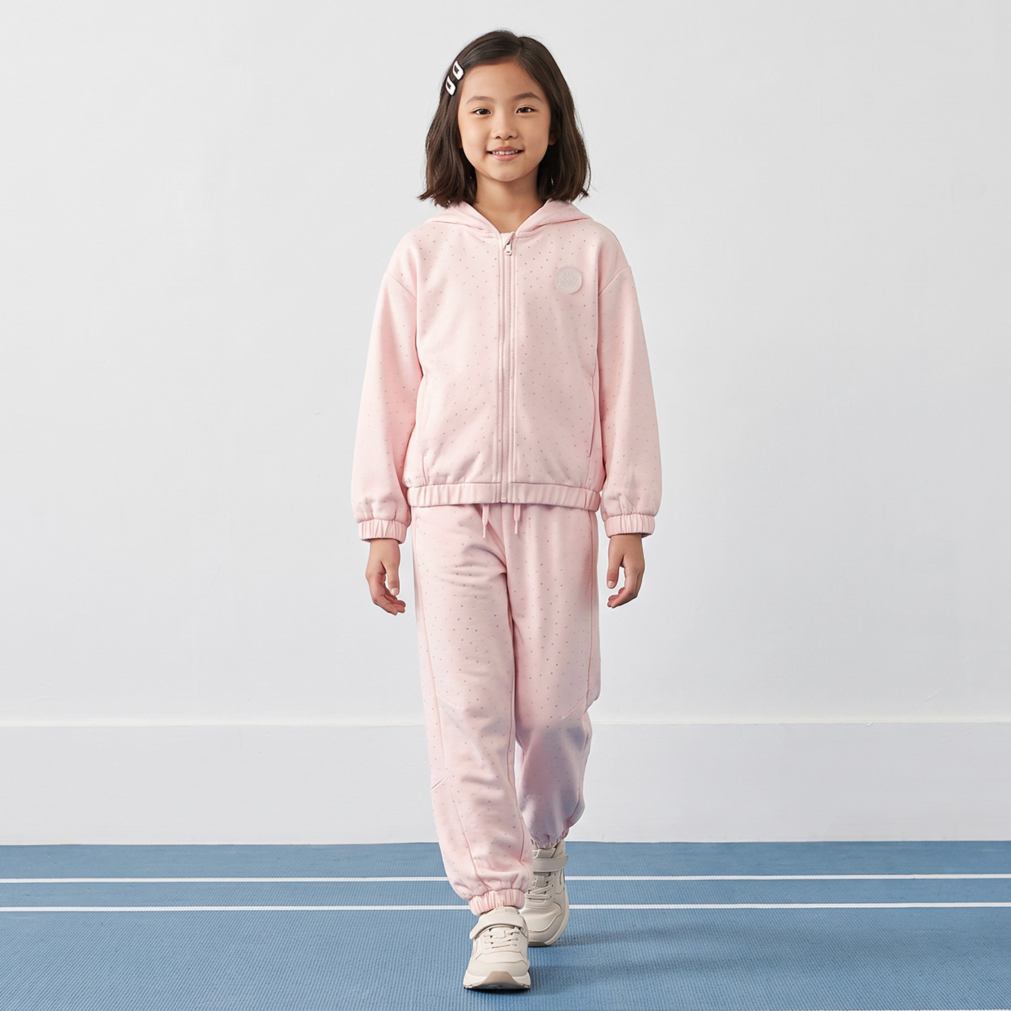Kappa Hooded Neck Long Sleeves Hoodie and Joggers Set with Embellishment-girls-clothing-setsandcoords-image-1