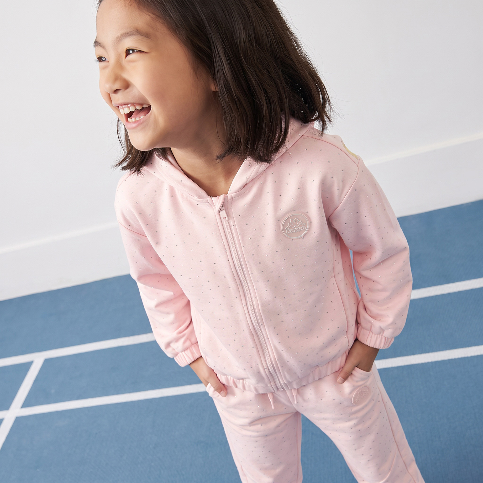 Kappa Hooded Neck Long Sleeves Hoodie and Joggers Set with Embellishment-girls-clothing-setsandcoords-image-2