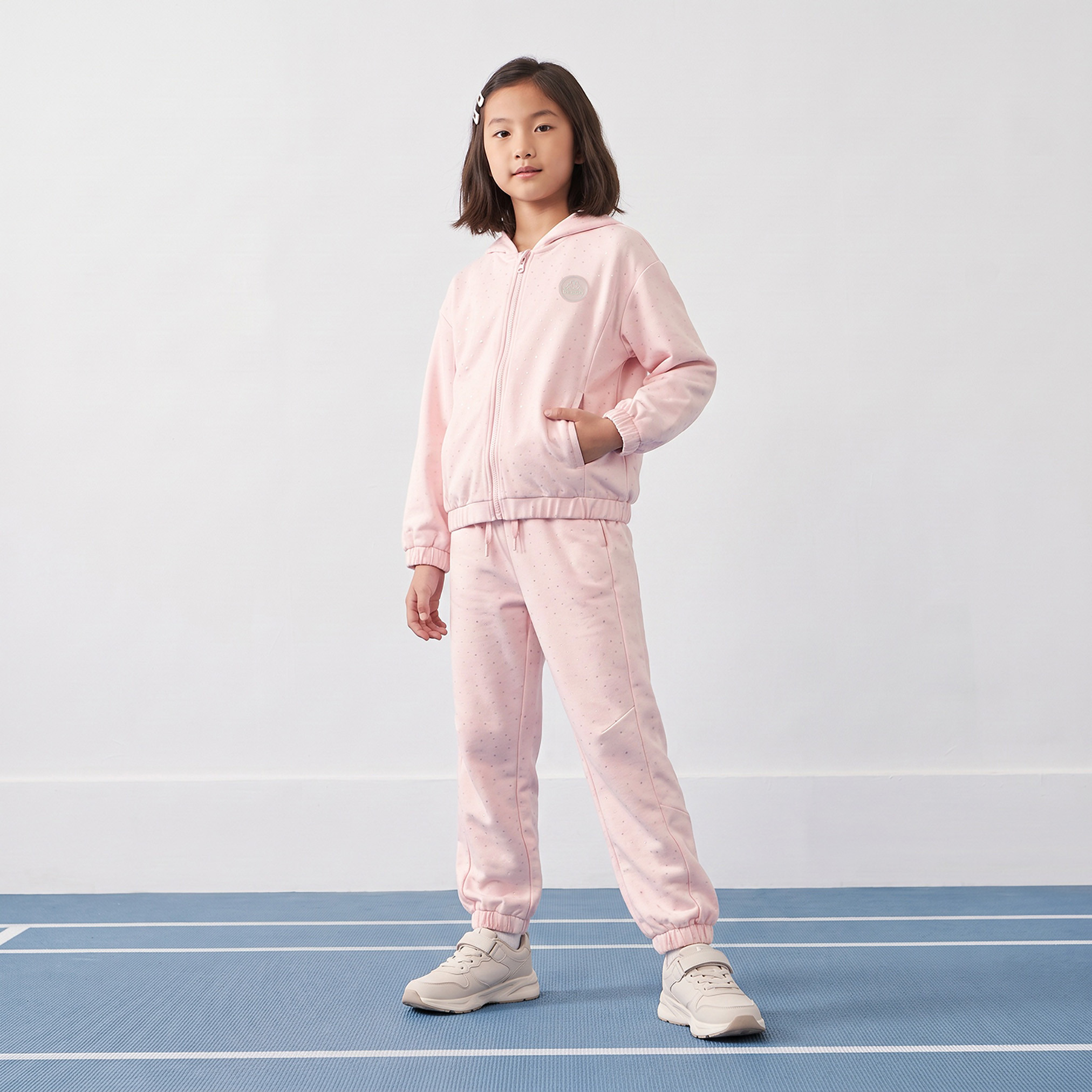 Kappa Hooded Neck Long Sleeves Hoodie and Joggers Set with Embellishment-girls-clothing-setsandcoords-image-6