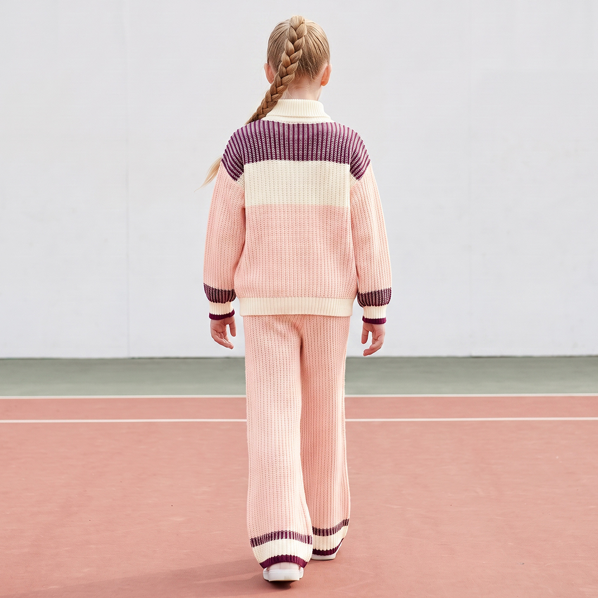 Kappa High Neck Long Sleeves Sweater and Pants Set with Logo Embroidery-girls-clothing-setsandcoords-image-2