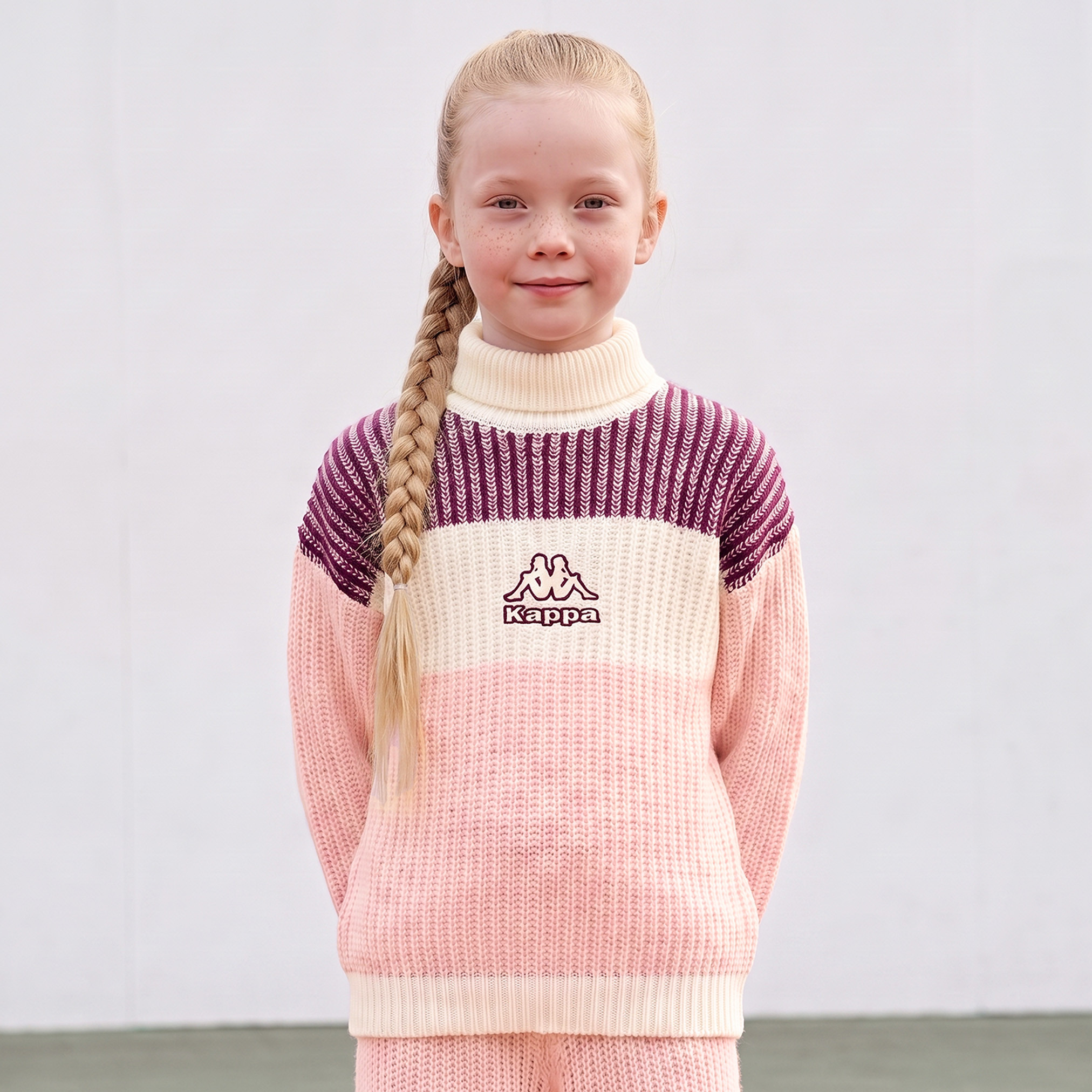 Kappa High Neck Long Sleeves Sweater and Pants Set with Logo Embroidery-girls-clothing-setsandcoords-image-3