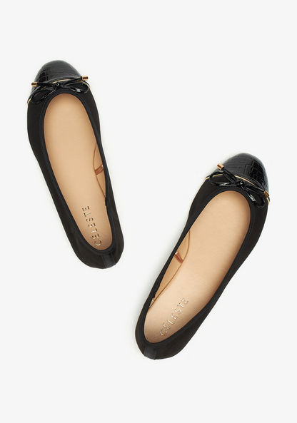 Celeste Women's Panelled Slip-On Round Toe Ballerina Shoes