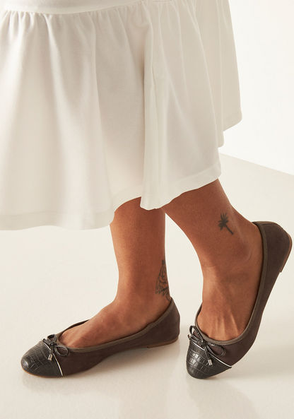 Celeste Women's Panelled Slip-On Round Toe Ballerina Shoes